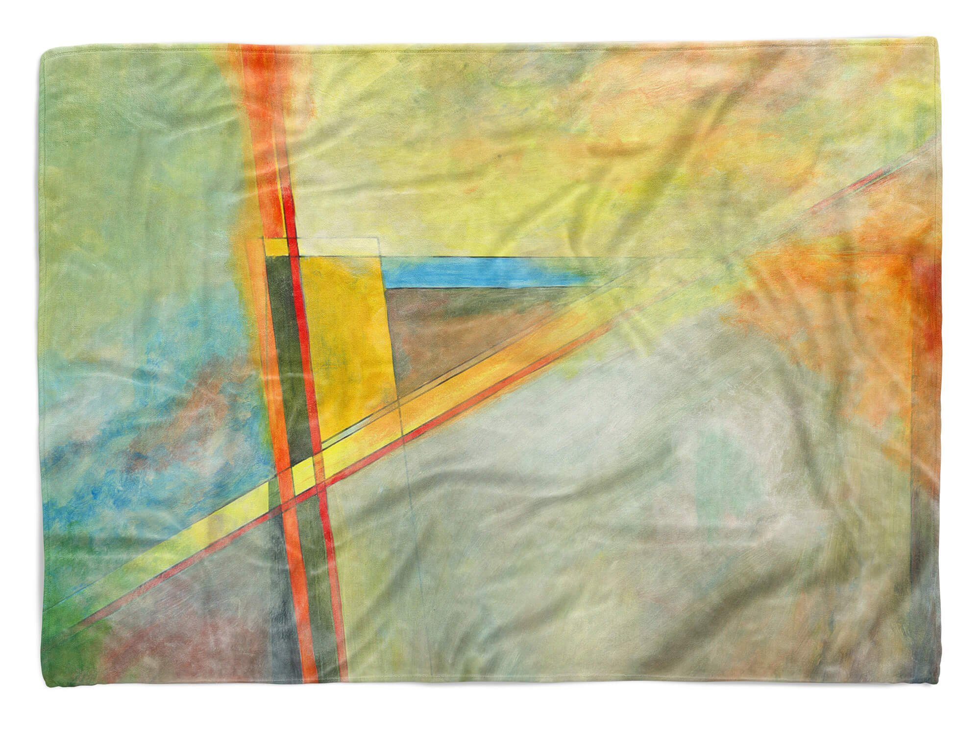 Fotomotiv Farben (1-St), Formen, mit Handtuch Handtücher Strandhandtuch Saunatuch Art Handtuch Abstrakt Sinus Kuscheldecke Baumwolle-Polyester-Mix