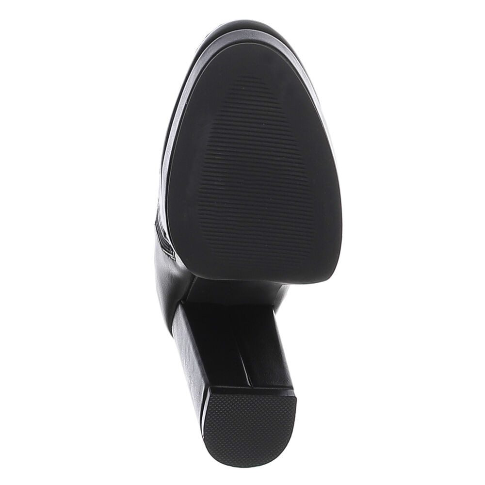 Ital-Design Elegante Stiefel mit Blockabsatz für Damen, vielseitig und modern High-Heel-Stiefel (90927516) Blockabsatz Stiefel in Schwarz