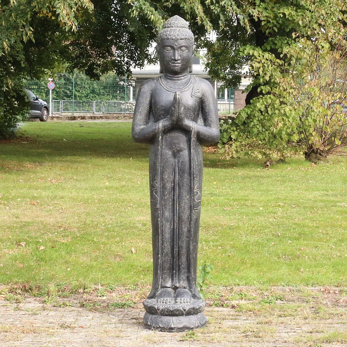 Oriental Galerie Dekofigur XXL Lebensgroße Buddha Garten Steinfigur Greetings 190 cm (1 St)