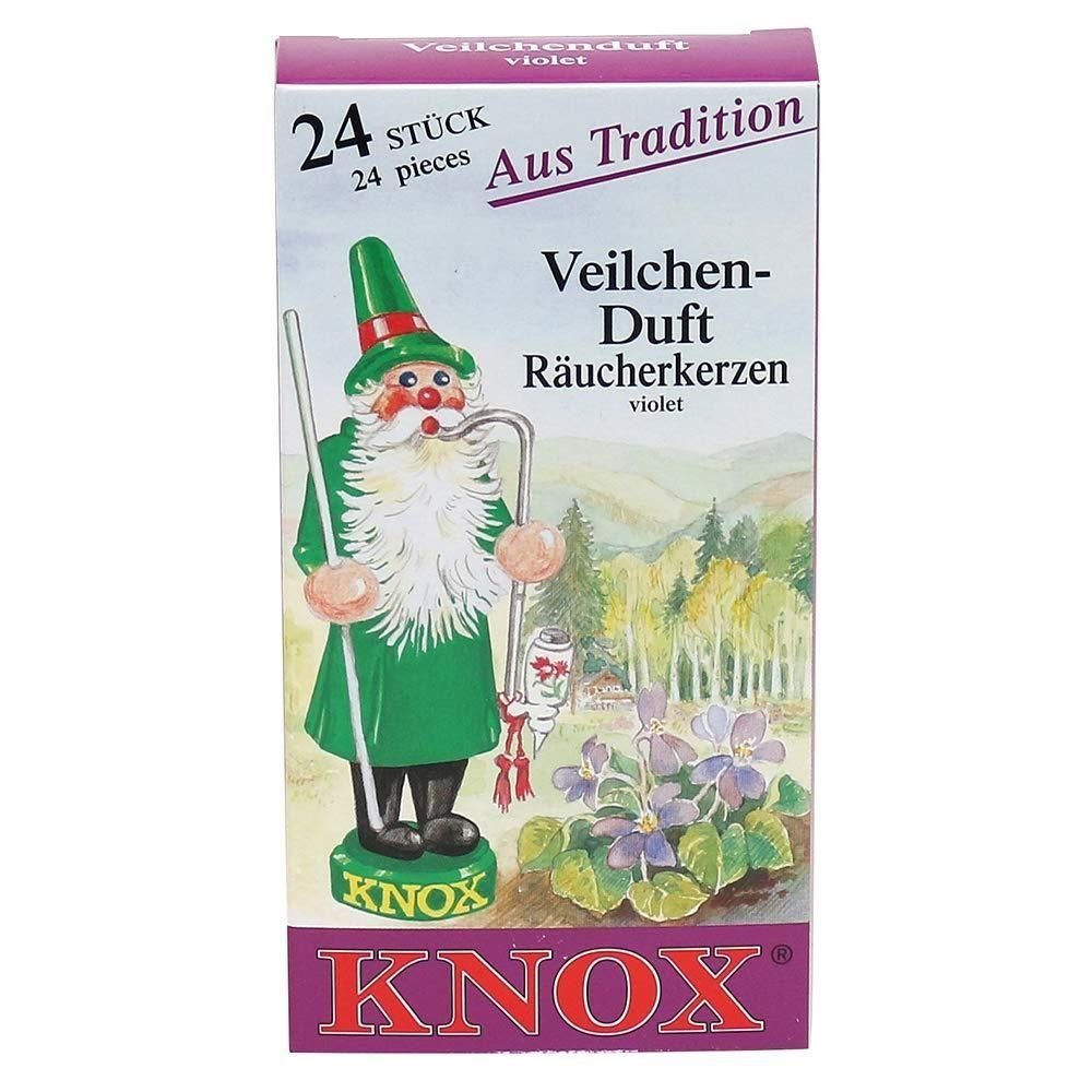 24er - Päckchen Räucherkerzen- 4 Veilchen Packung KNOX Räuchermännchen
