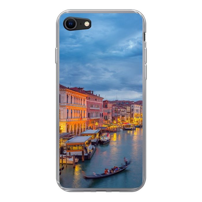 MuchoWow Handyhülle Wasser - Nacht - Venedig Handyhülle Apple iPhone 7 Smartphone-Bumper Print Handy Schutzhülle