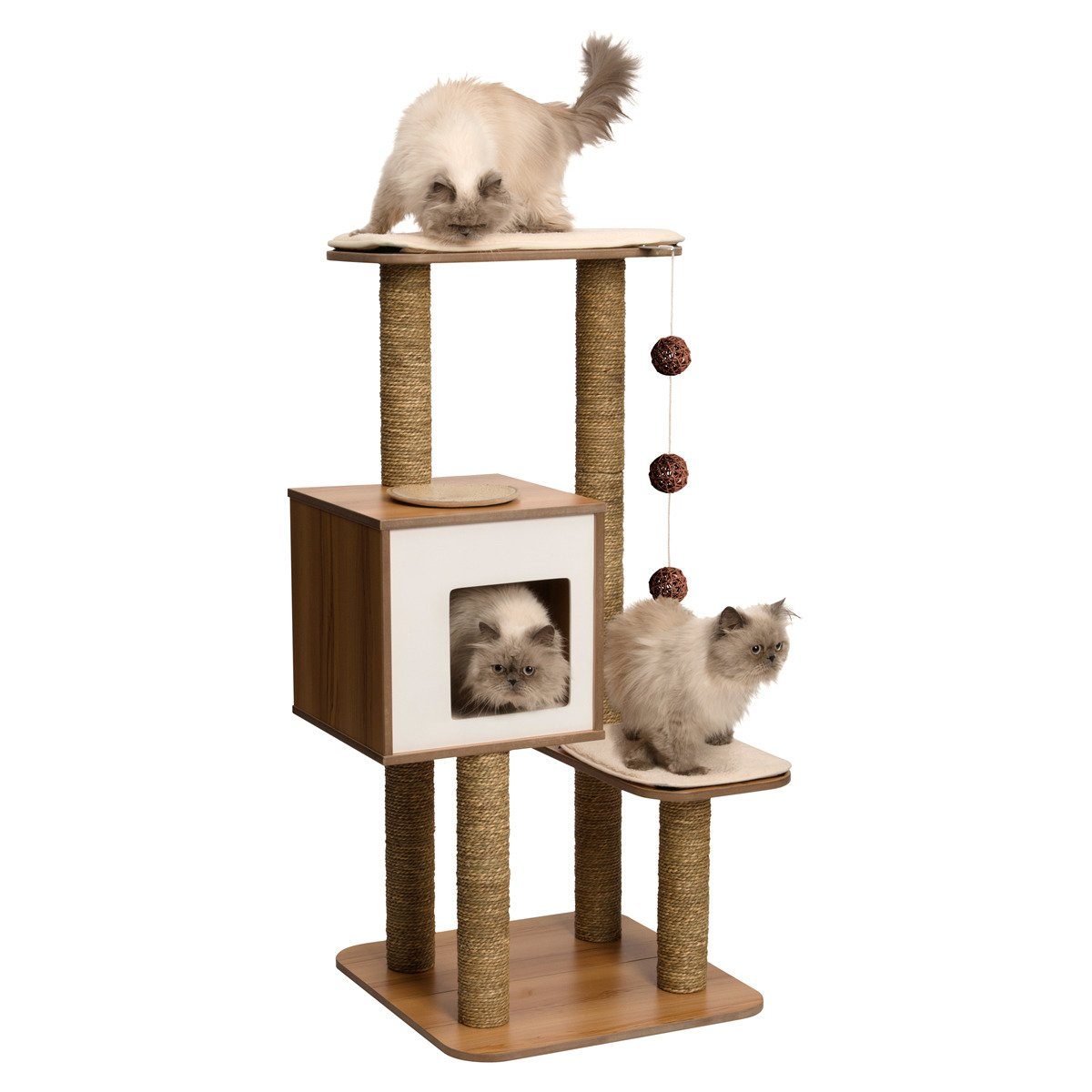 Vesper Kratzbaum Katzenmöbel V-High Base Walnuss