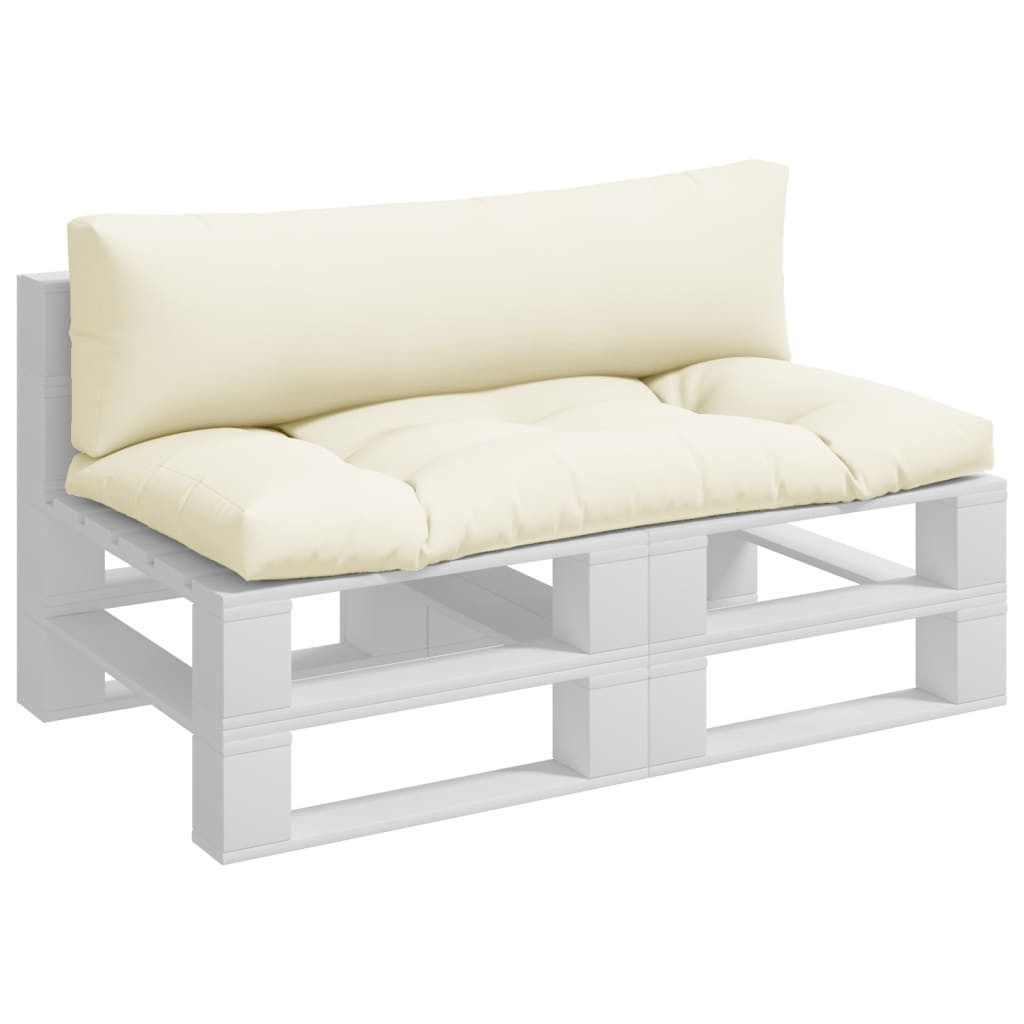 vidaXL Sitzauflage Palettenkissen 2-tlg. Creme Stoff, günstig online kaufen