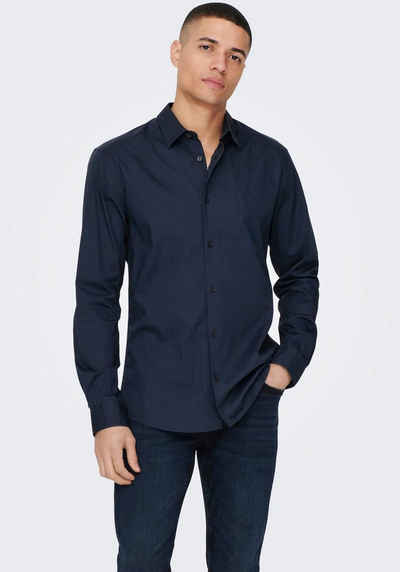 ONLY & SONS Langarmhemd ONSANDY SLIM EASY IRON POPLIN SHIRT