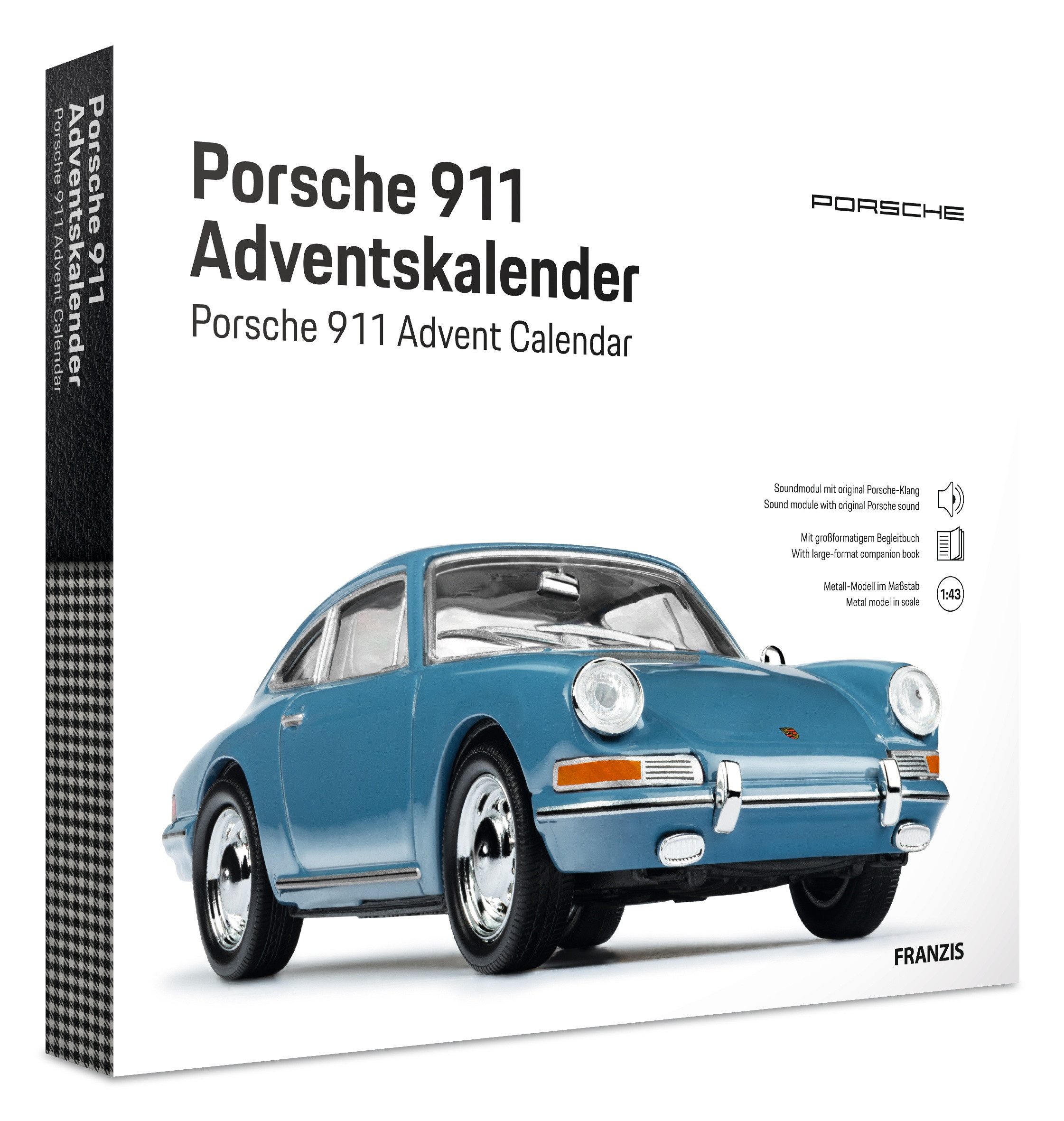 Franzis Adventskalender Porsche 911 Adventskalender 1:43, Emaileblau