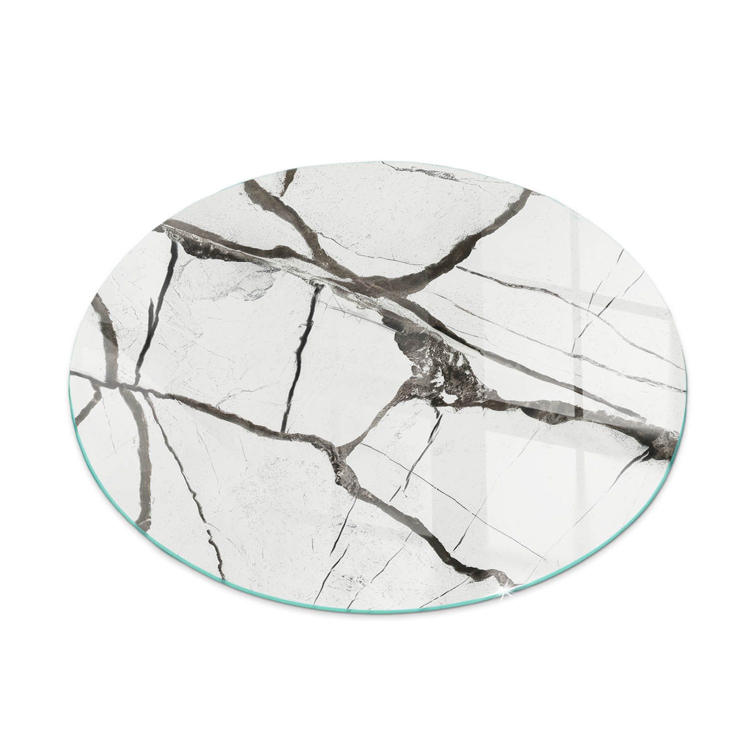 Tulup Bodenschutzplatte Weiß Marmoradermuster, Gehärtetem Glas Kaminbodenpl günstig online kaufen