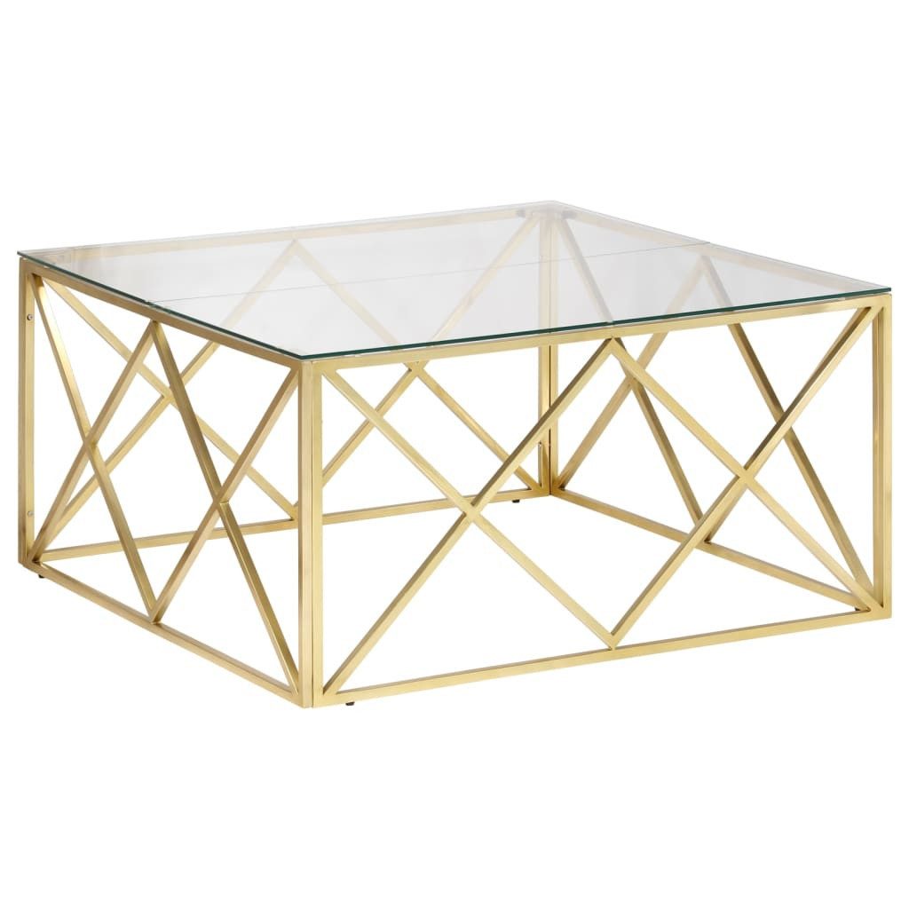 vidaXL Couchtisch Couchtisch Golden Edelstahl und Hartglas (1-St) günstig online kaufen