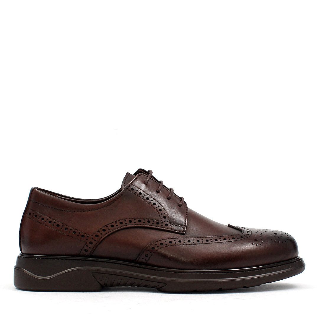 Celal Gültekin Business Brogues Flügelkappe Budapester Herren Sneaker Glattleder, Flügelkappe, Komfortsohle, Braun, 44