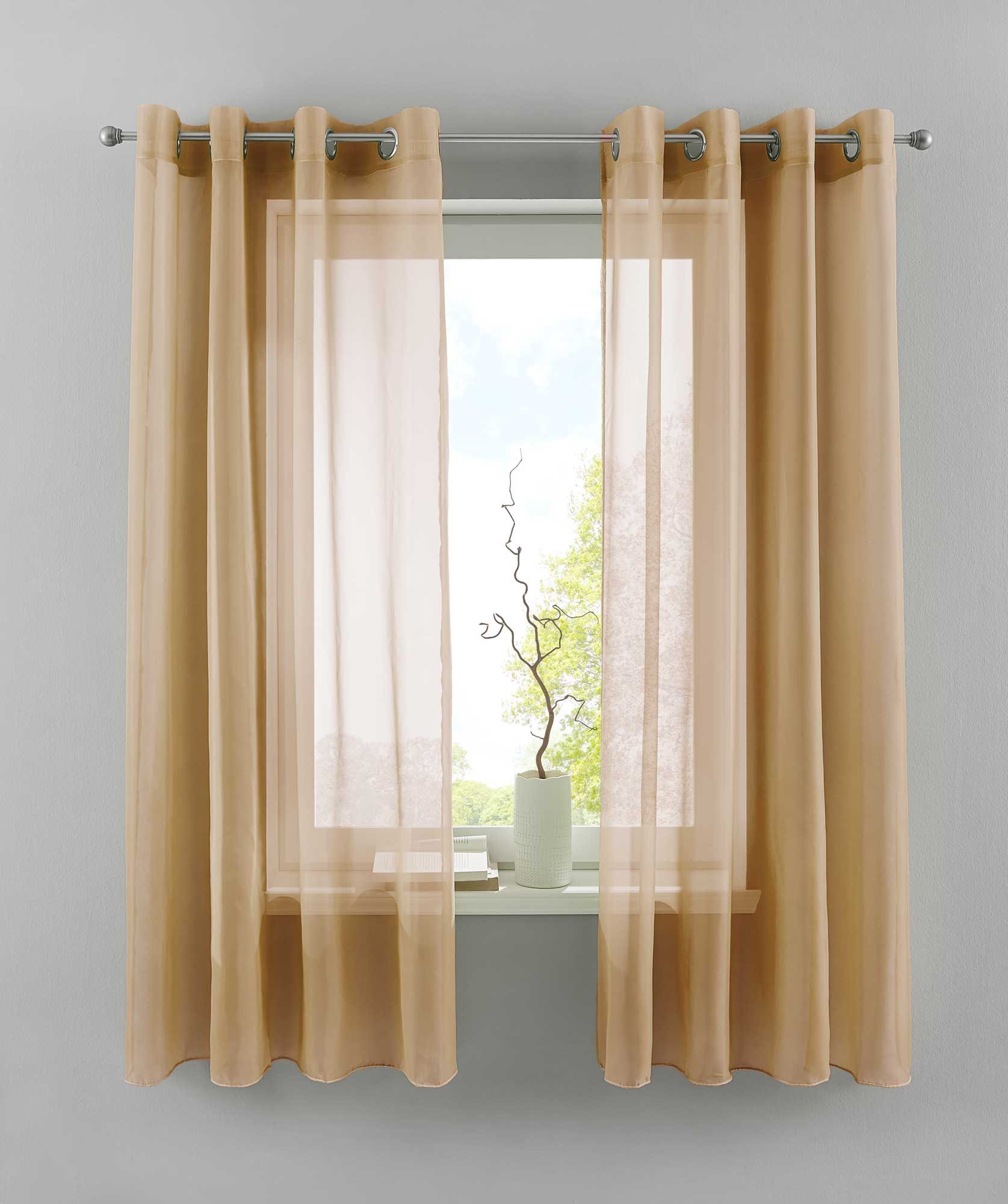 Gardinenbox Gardine (2 St), Ösen, transparent, Voile, 2er Set Transparent »Basel« Bleiband Store 20332TR2