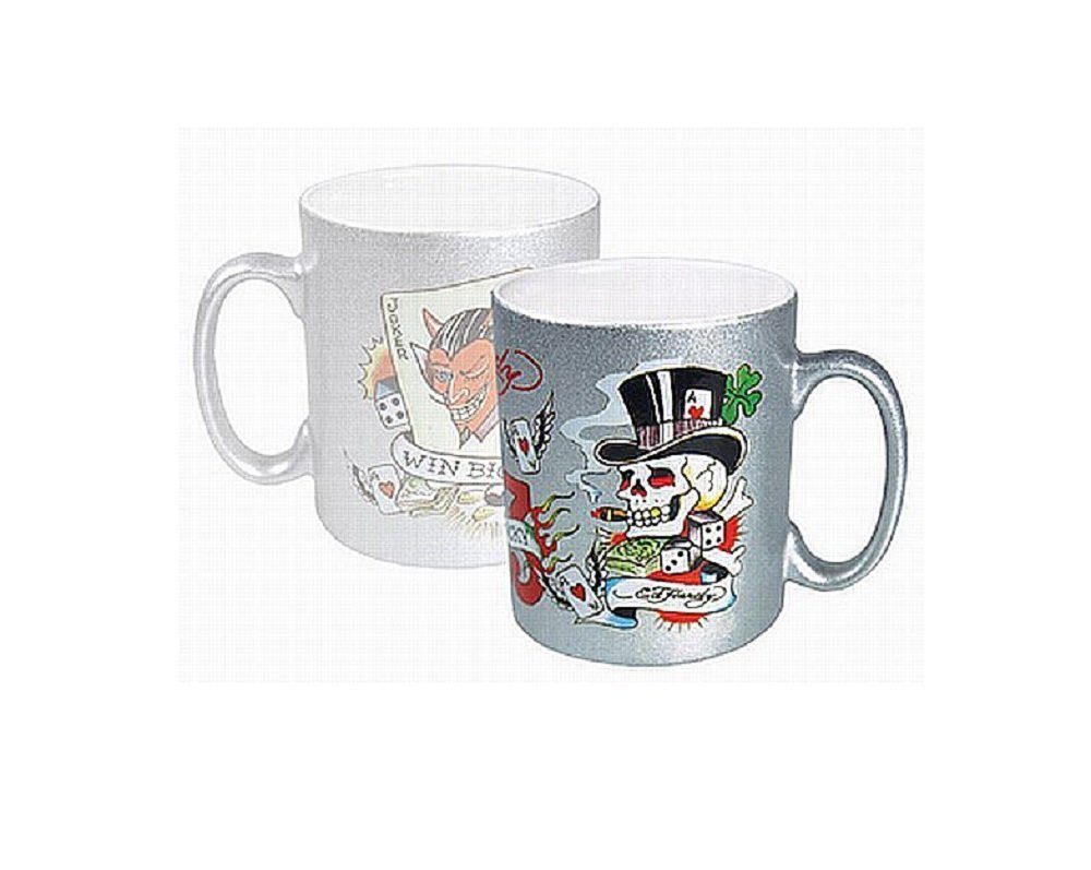 Ed Hardy Tasse Ed Hardy - Tasse Kaffetasse, Las Vegas Silver, 25232, Porzellan
