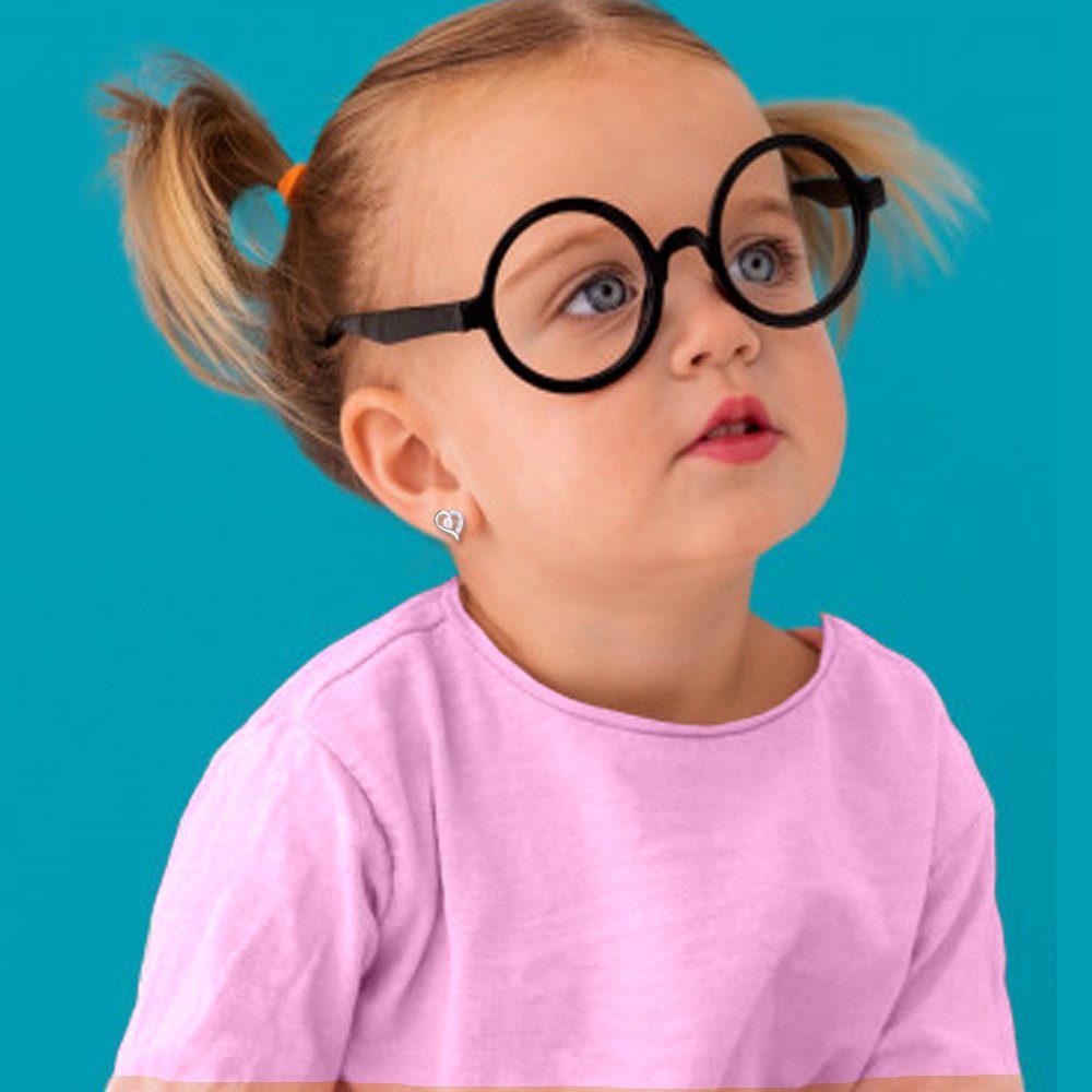 Limana Paar Ohrstecker Ohrringe 925 Sterling Silber Herz Herzohrringe rosa lila für jeden Tag (inkl. Geschenkdose), Idee Geschenk für Mädchen Frauen Damen Kinder Ehefrau Freundin Mutter