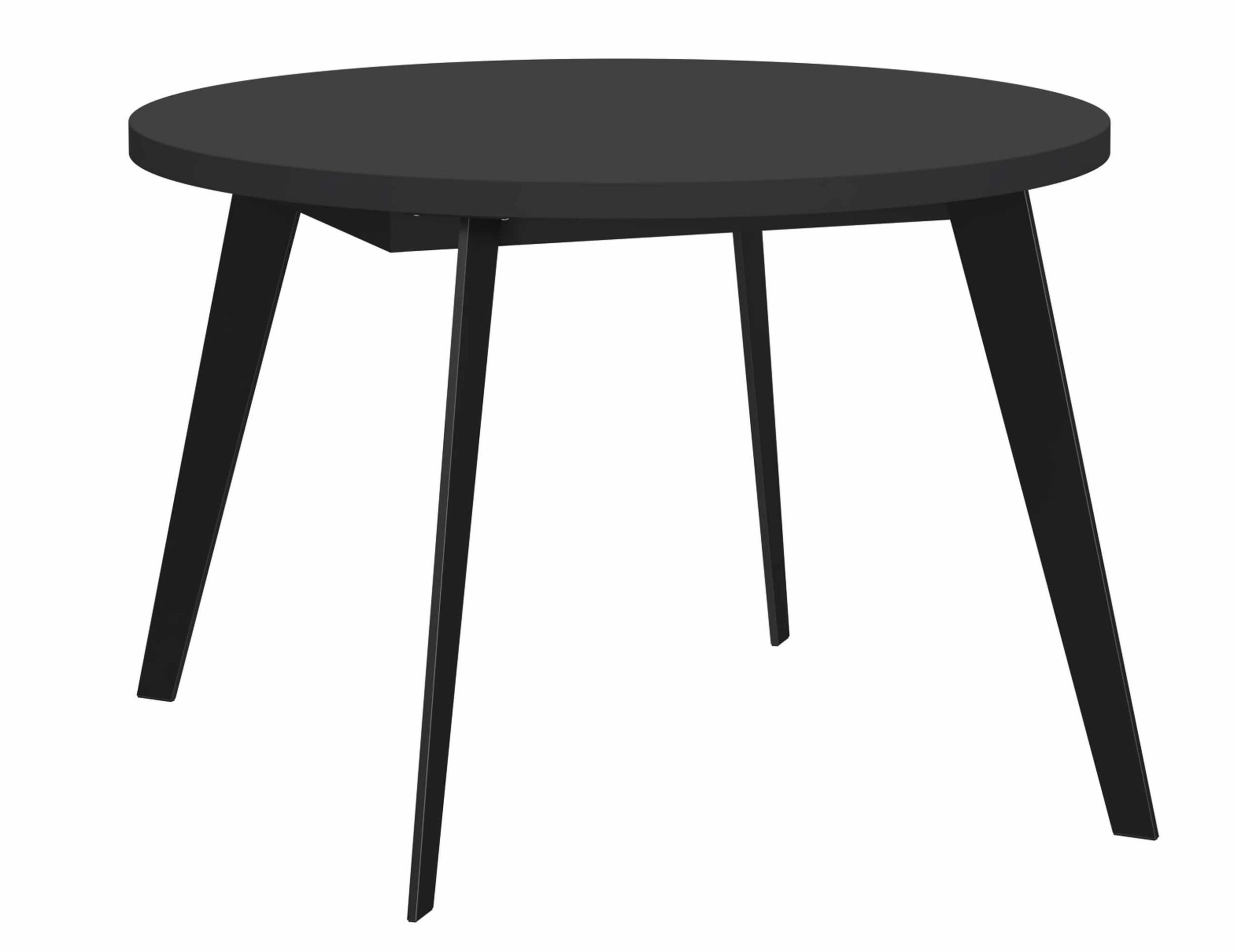 FORTE Esstisch Esstisch Ausziehtisch TABLE ROUND 110 - 155 cm Schwarz matt, von Forte (1x Esstisch)