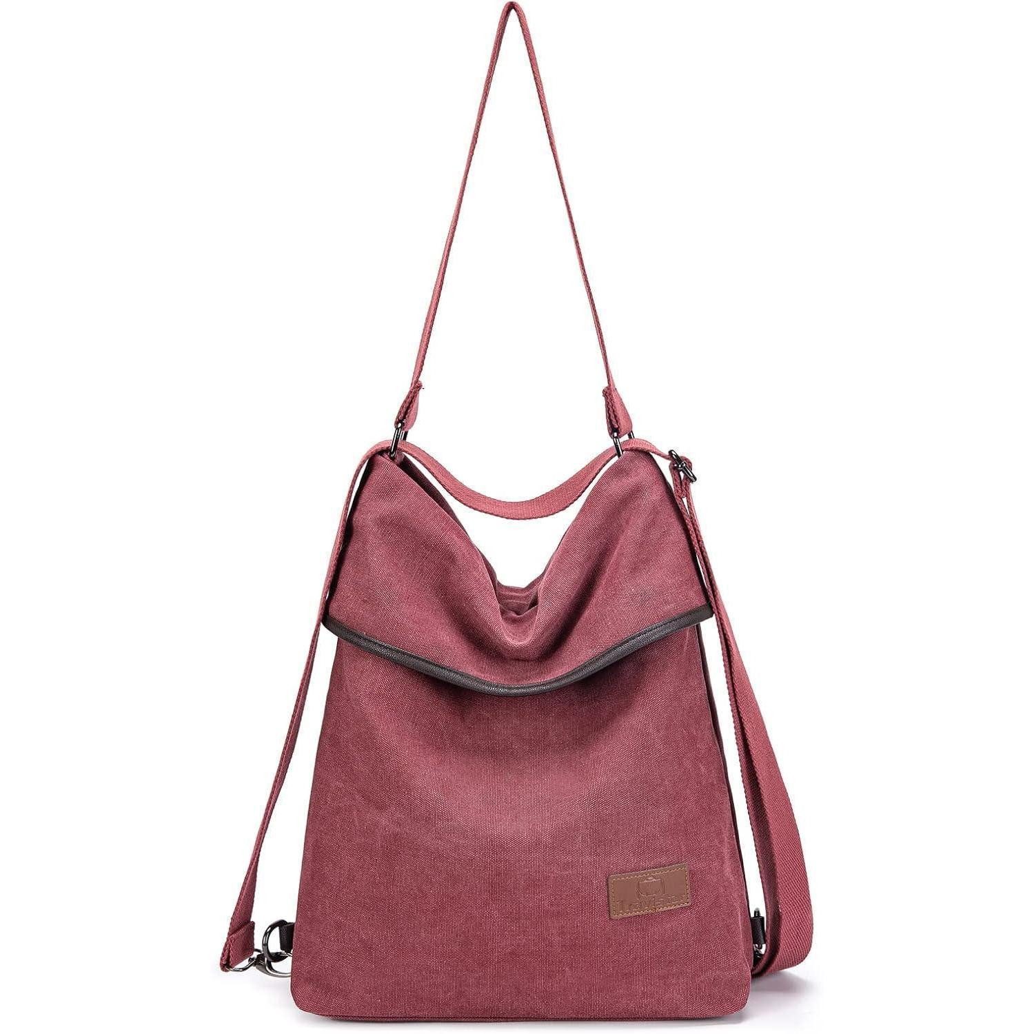 Umhängetasche Damen Canvas Schultertasche Rucksack Handtasche Vintage Hobo Diebstahl