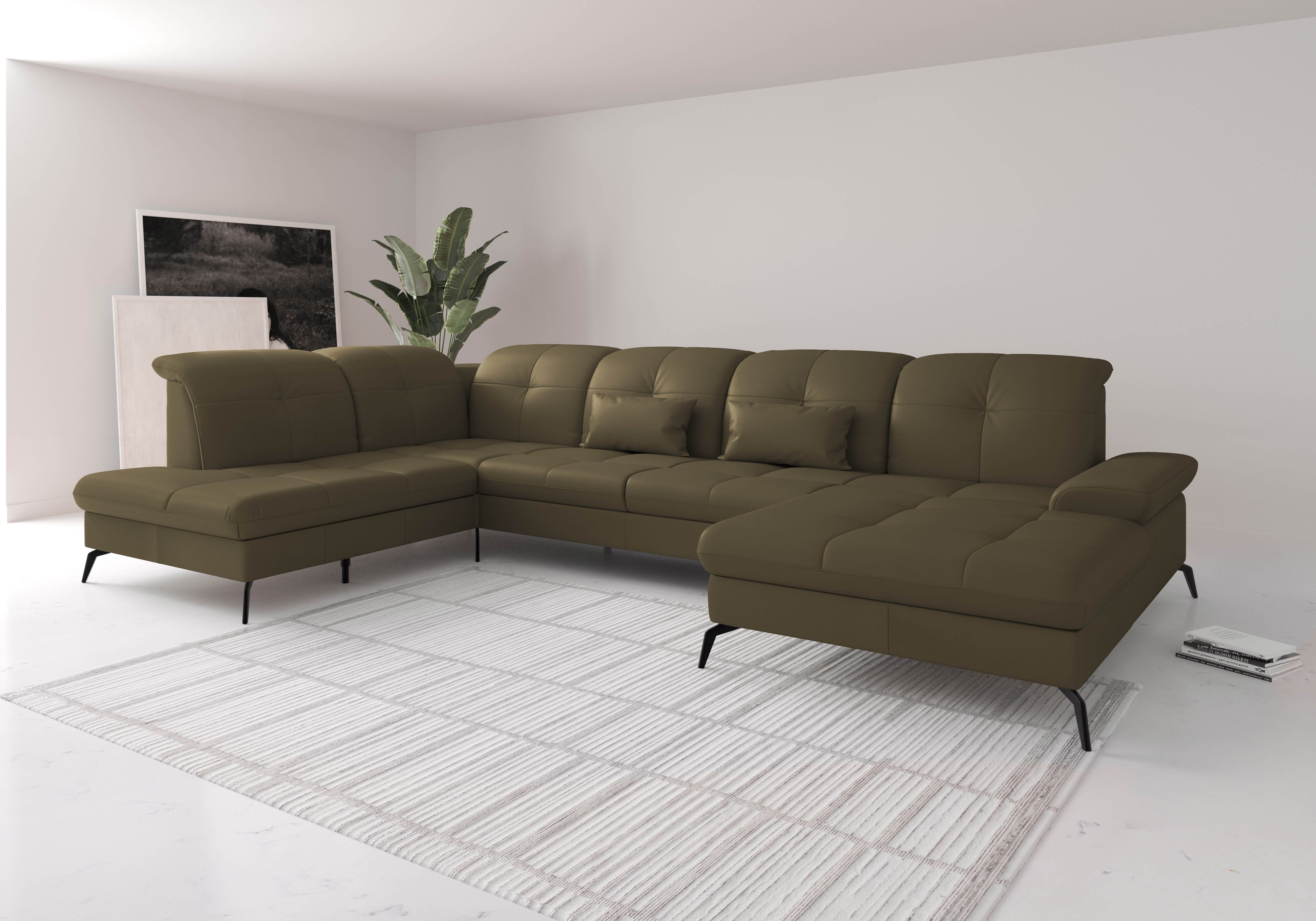 sit&more Wohnlandschaft Amica, U-Form, inkl. Sitztiefenverstellung und Armteilverstellung, wahlweise mit Kopfteilverstellung, Bettfunktion und Bettkasten