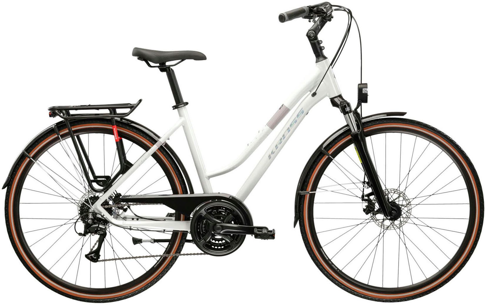 Kross Trekkingrad KROSS Trekkingrad Damen 28" Trans 3.0 ULT.RA weiß 24 Gänge, 24 Gang Shimano ACERA M3020 Schaltwerk, Kettenschaltung