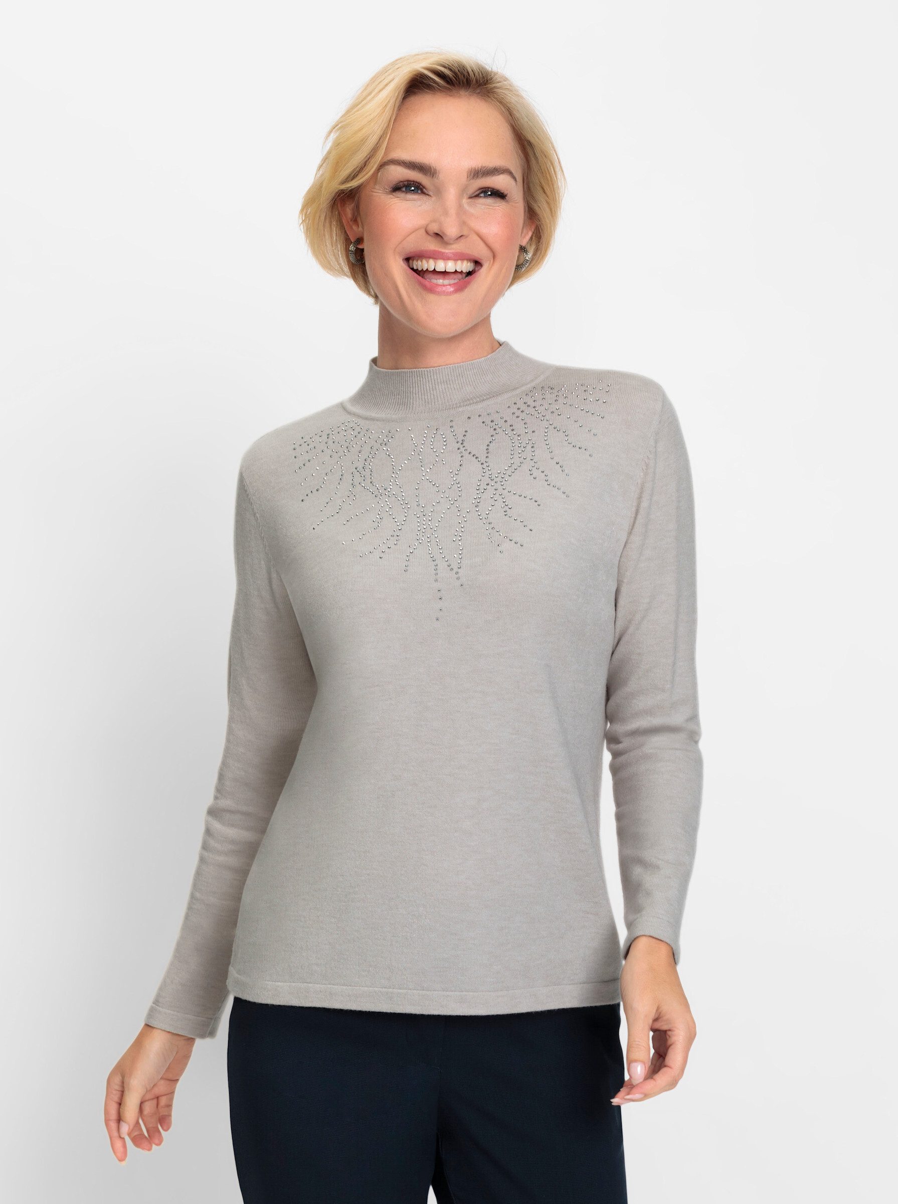 Strickpullover Stehkragenpullover