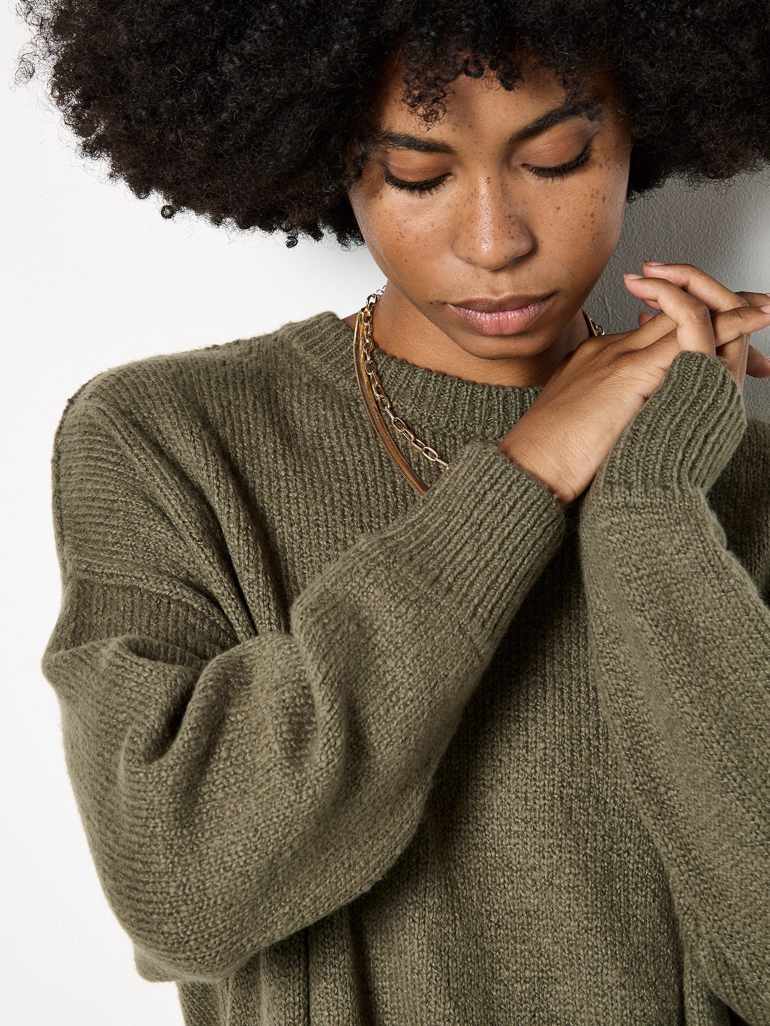 Apricot Strickpullover Strickpullover im Oversized-Stil