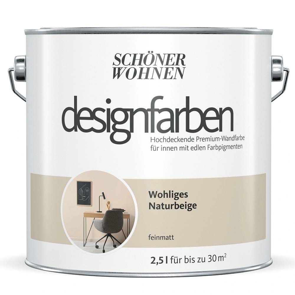 SCHÖNER WOHNEN FARBE Wandfarbe Schöner Wohnen Designfarben 2,5 Ltr. Wohliges Naturbeige Nr. 14