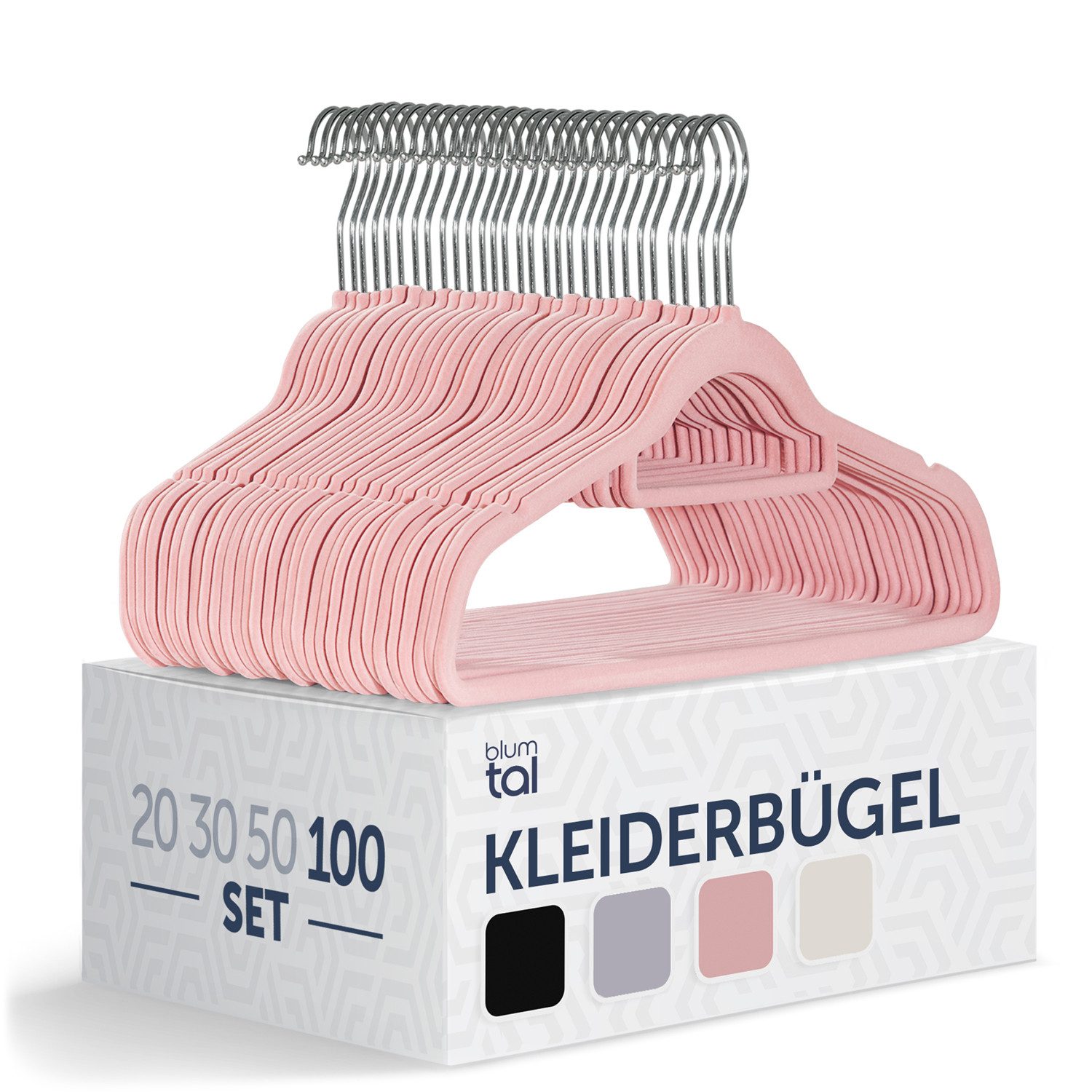 Blumtal Kleiderbügel Rutschfest - Samtoptik - Platzsparend, (100-tlg), Prem günstig online kaufen
