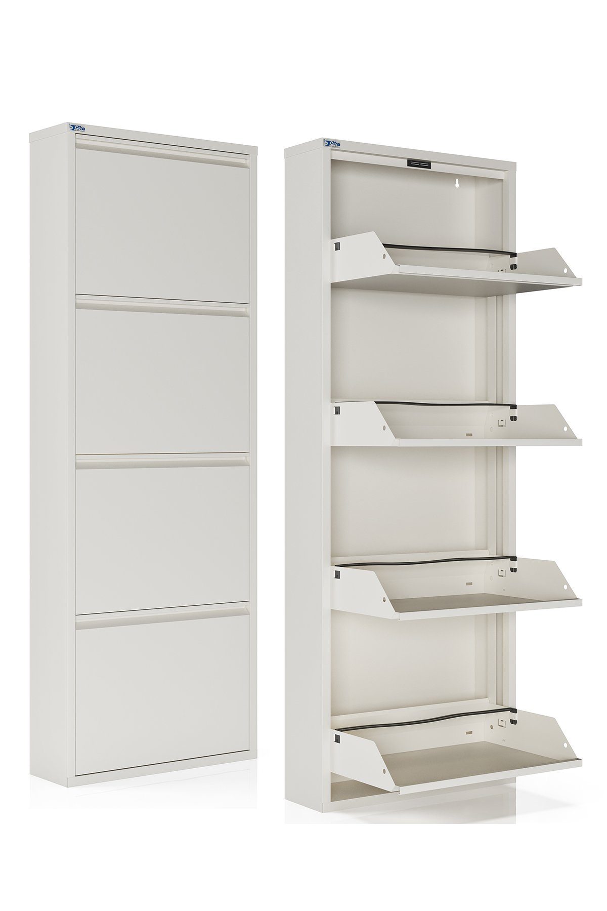 Kaufexpress GmbH Schuhschrank Metall-Schuhregal mit 4 Klappen – schmal, pla günstig online kaufen