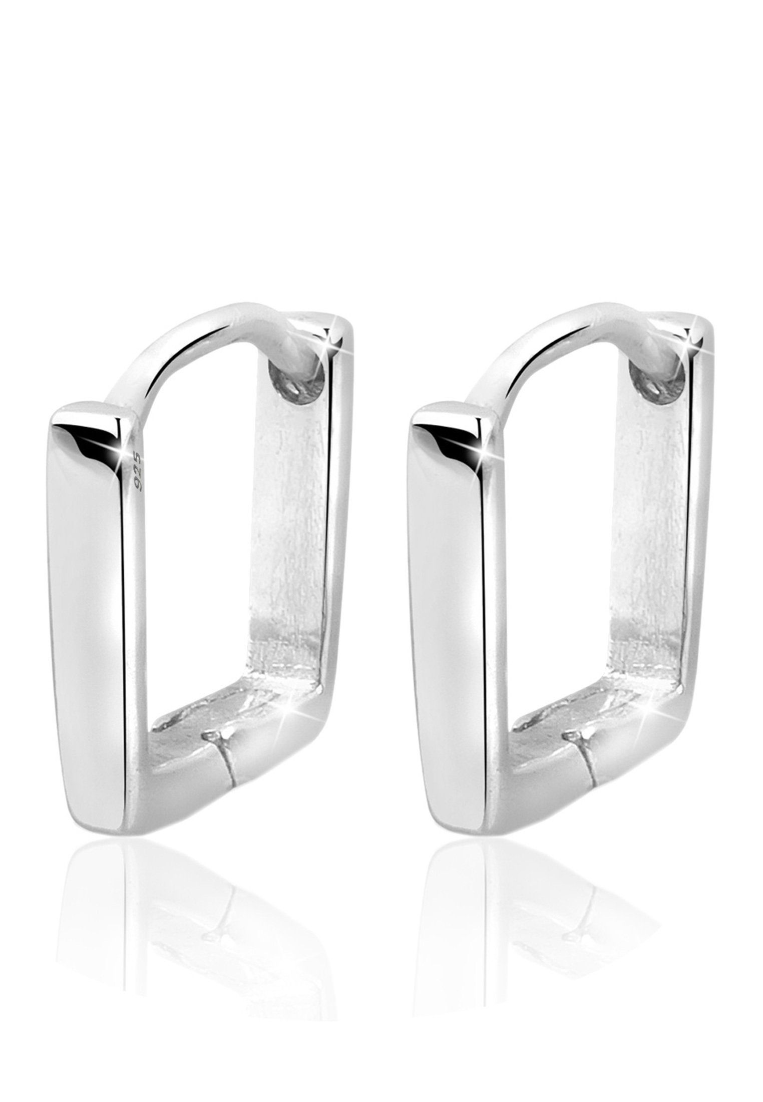Elli Paar Creolen Creole Quadrat Form 925 Sterling Silber, Geo