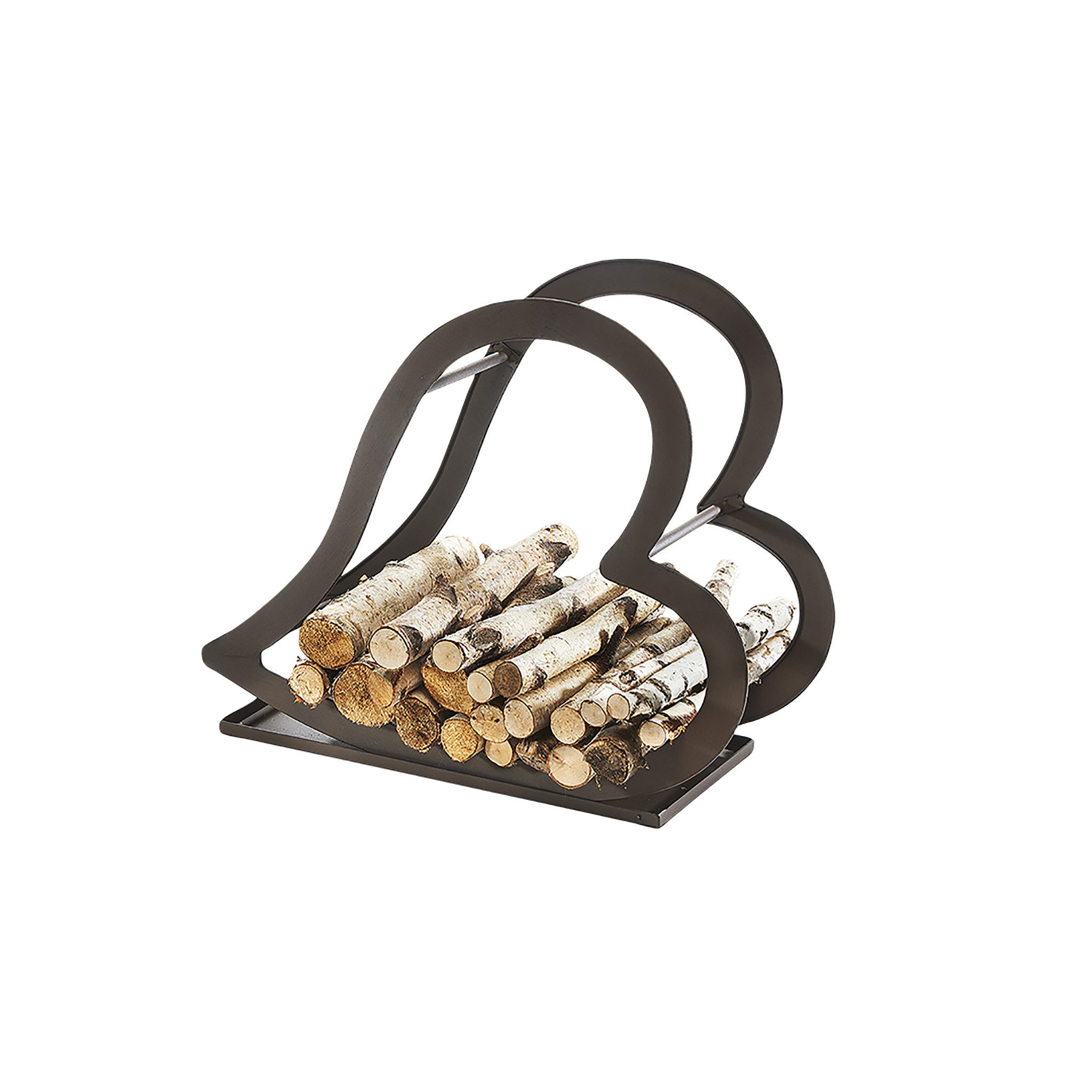 Kobolo Kaminholzregal Holzablage Metallregal RUSTY - Metall - braun, BxTxH:68x24x55 cm