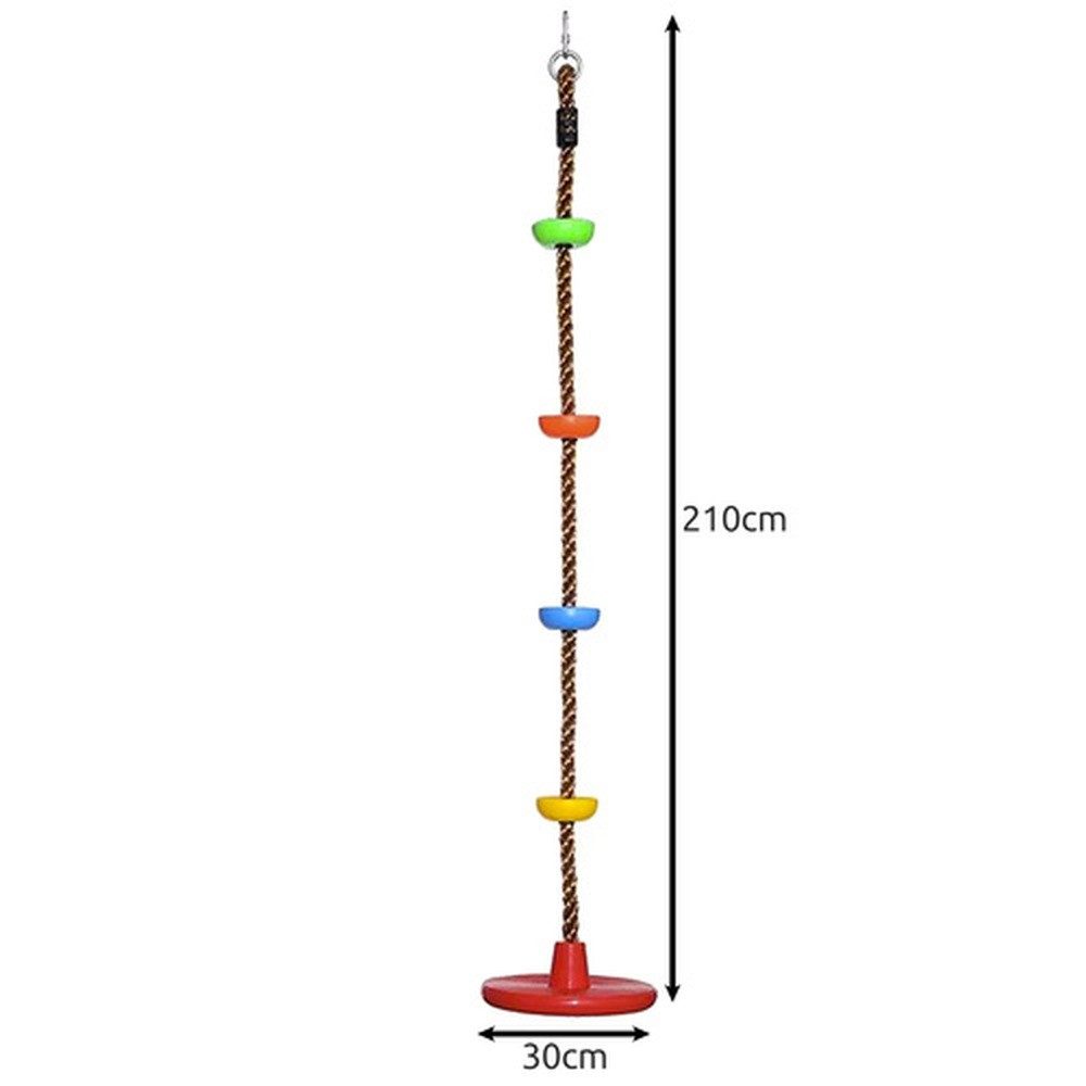 KRUZZEL Kletterseil Seilkletterschaukel Gartenschaukel (Spar-Set, 1-tlg., bis 100 kg), Outdoor-Spielgerät kombiniert Tellerschaukel mit Kletterseil