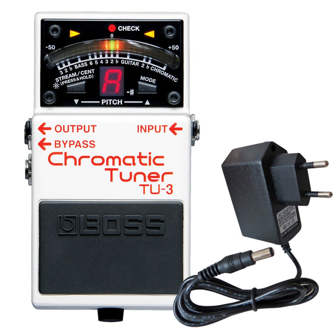 E-Gitarre Boss TU-3 chromatisches Stimmgerät mit Netzteil