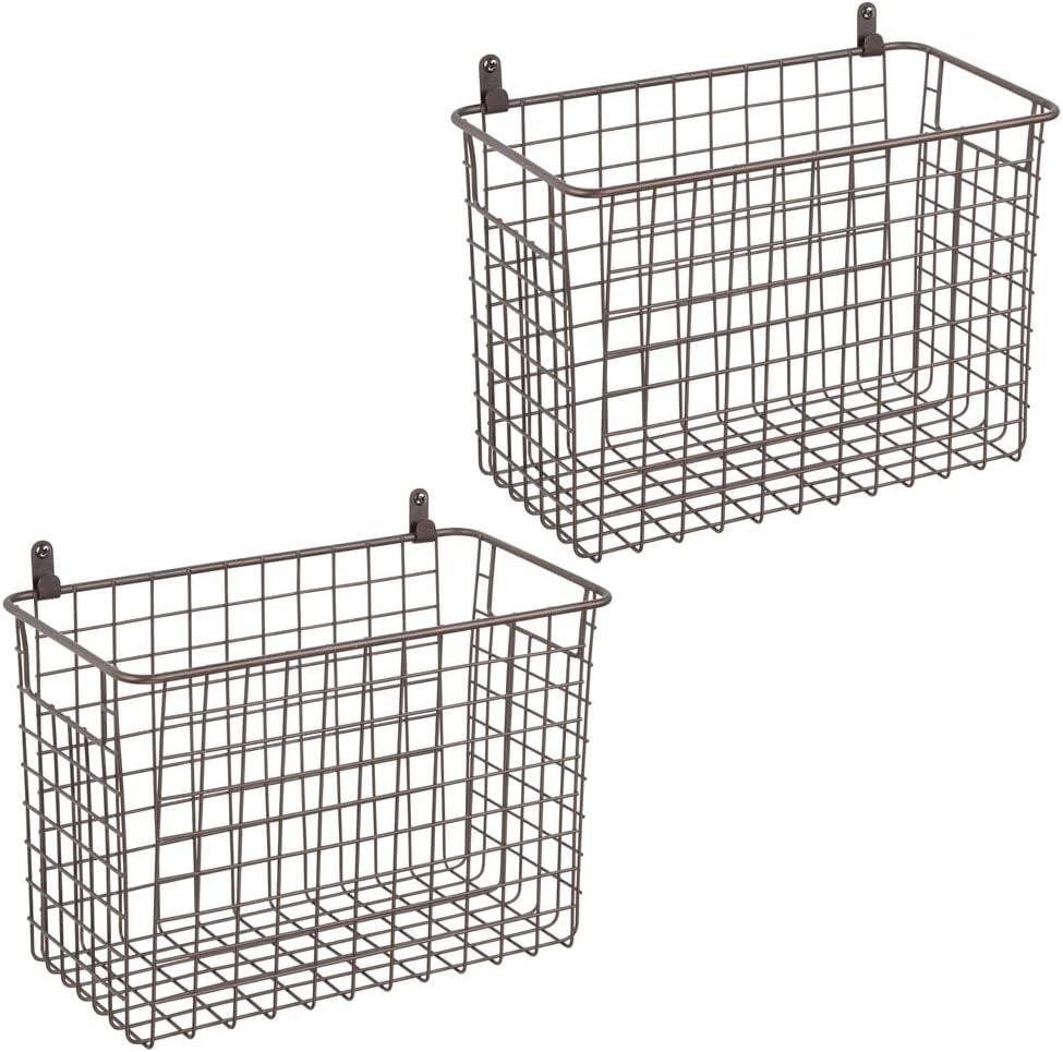 mDesign Хранилищаssystem mDesign Wandregal Ablagekorb Хранилища Organizer 2er Set Metall B