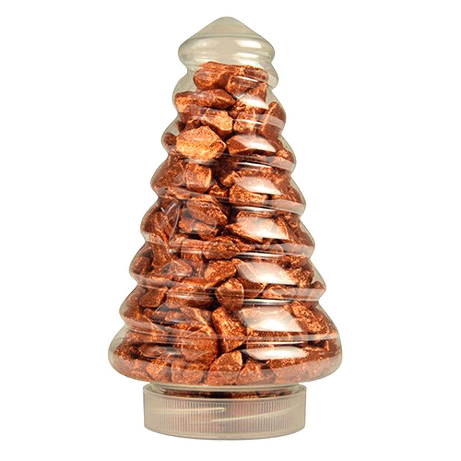 HAC24 Streudeko Dekosteine Dekokies Deko Steine Granulat, (1-tlg), 700g Grob Kupfer in Tannenbaum-Optik Verpackung