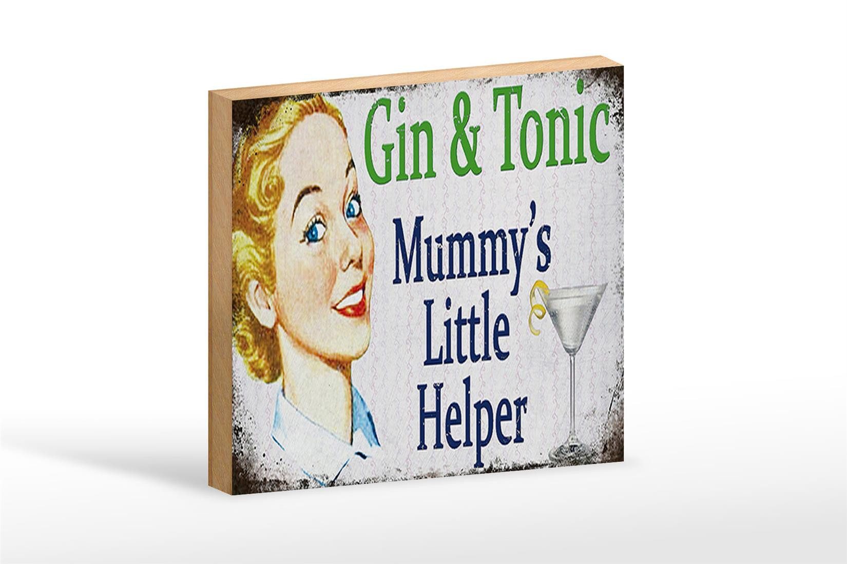 Holzbild Spruch 18x12 cm Gin Tonic Mummy´s little helper