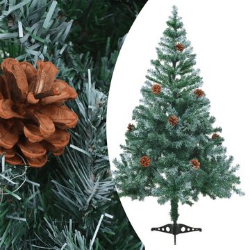 vidaXL Künstlicher Weihnachtsbaum Weihnachtsbaum Gefrostet mit Beleuchtung Kugeln Zapfen 150 cm