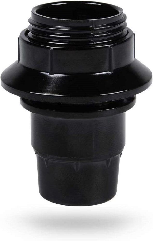 HEITECH Lampenfassung Lampenfassung E14 40 W Schwarz - Lampenfassung mit Ring aus Kunststoff