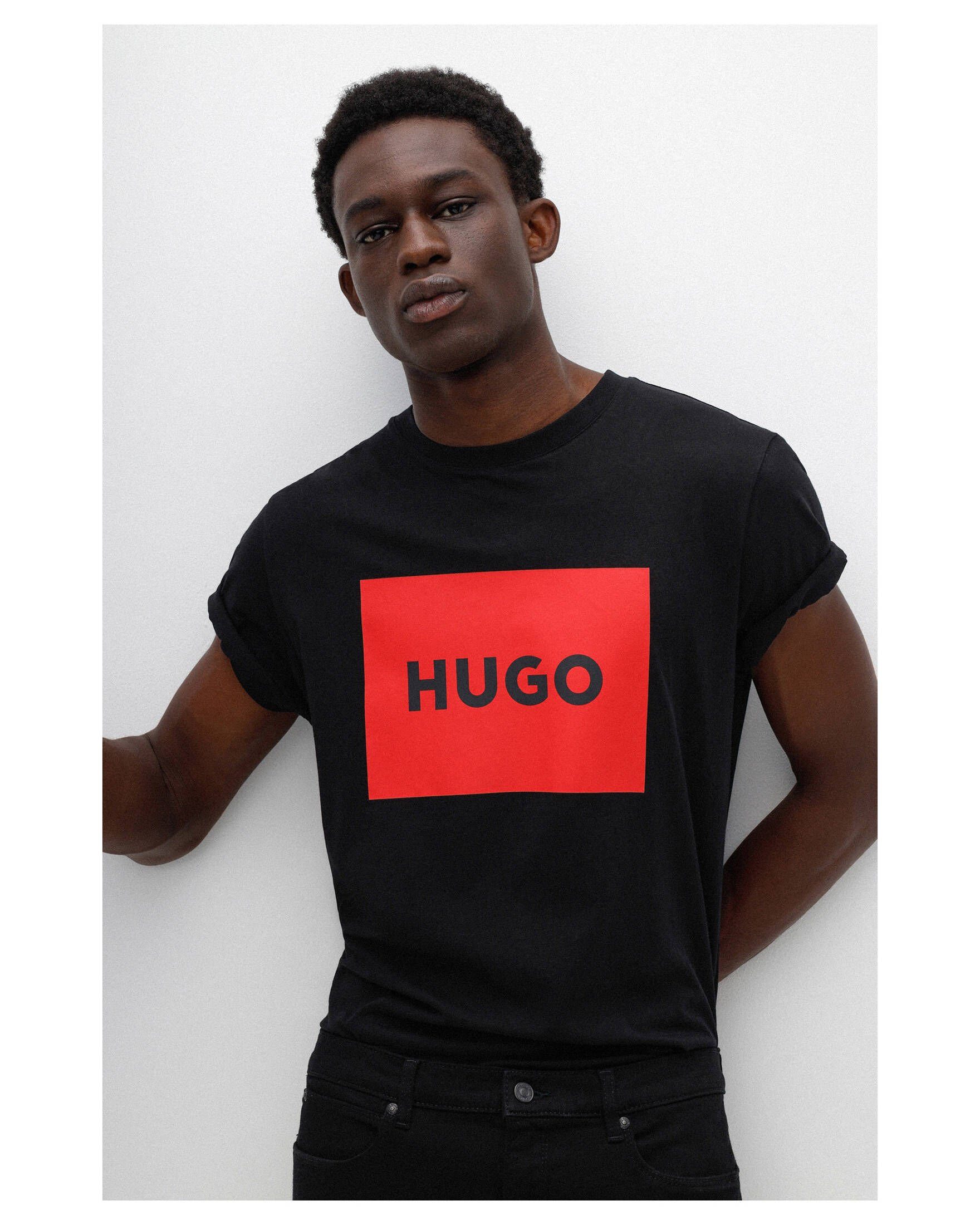 T-Shirt HUGO Herren (15) (1-tlg) DULIVE222 schwarz T-Shirt