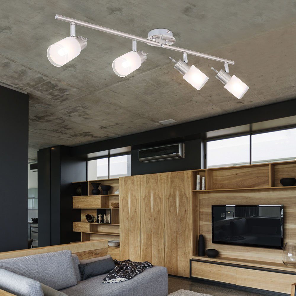 Design LED Decken Chrom Spot Lampe Ess Zimmer Strahler Küchen Leuchte beweglich 