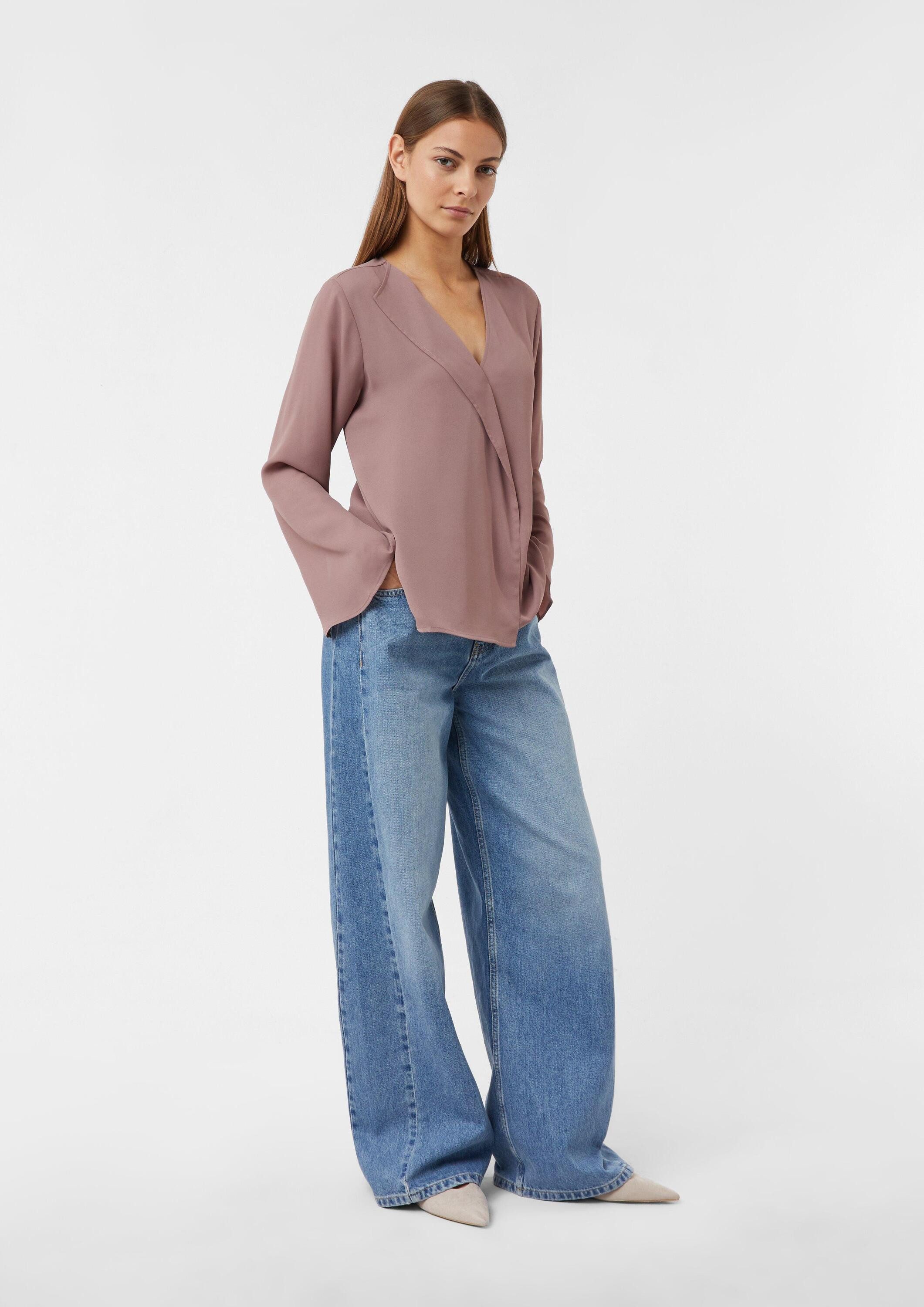 comma Langarmbluse Bluse Feminine Bluse mit raffinierten Details