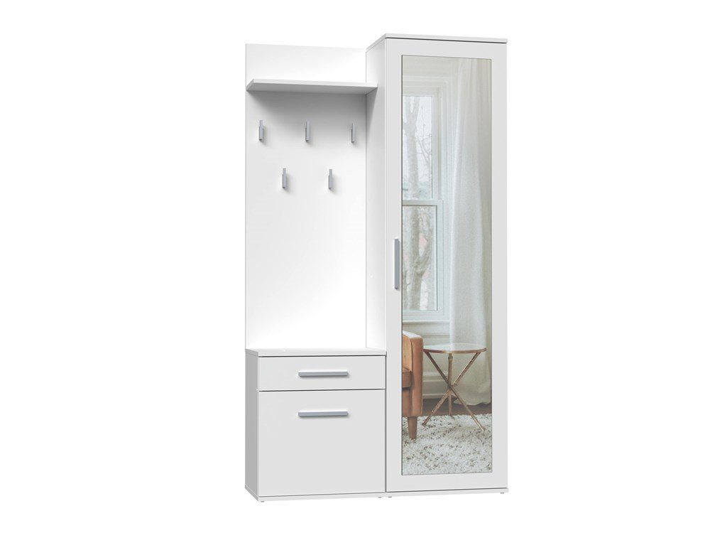 MAGOWA Kompaktgarderobe Moderner Kleiderschrank mit Spiegel günstig online kaufen