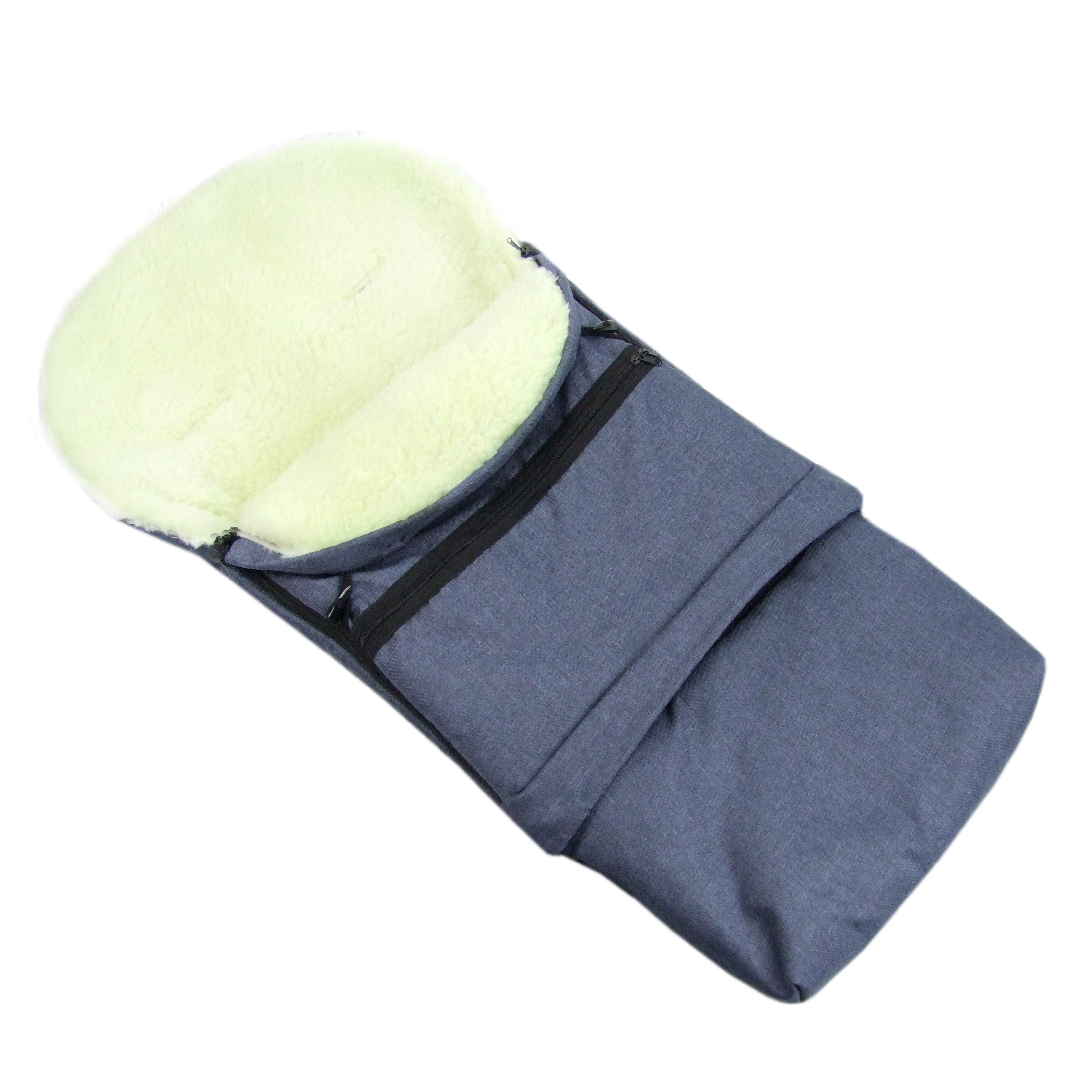 BambiniWelt by Rafael K. Fußsack Winterfußsack Wintersack Kinderwagen Buggy universal Lammwolle 3in1, geeignet für 3 und 5-Punkt-Gurtsysteme