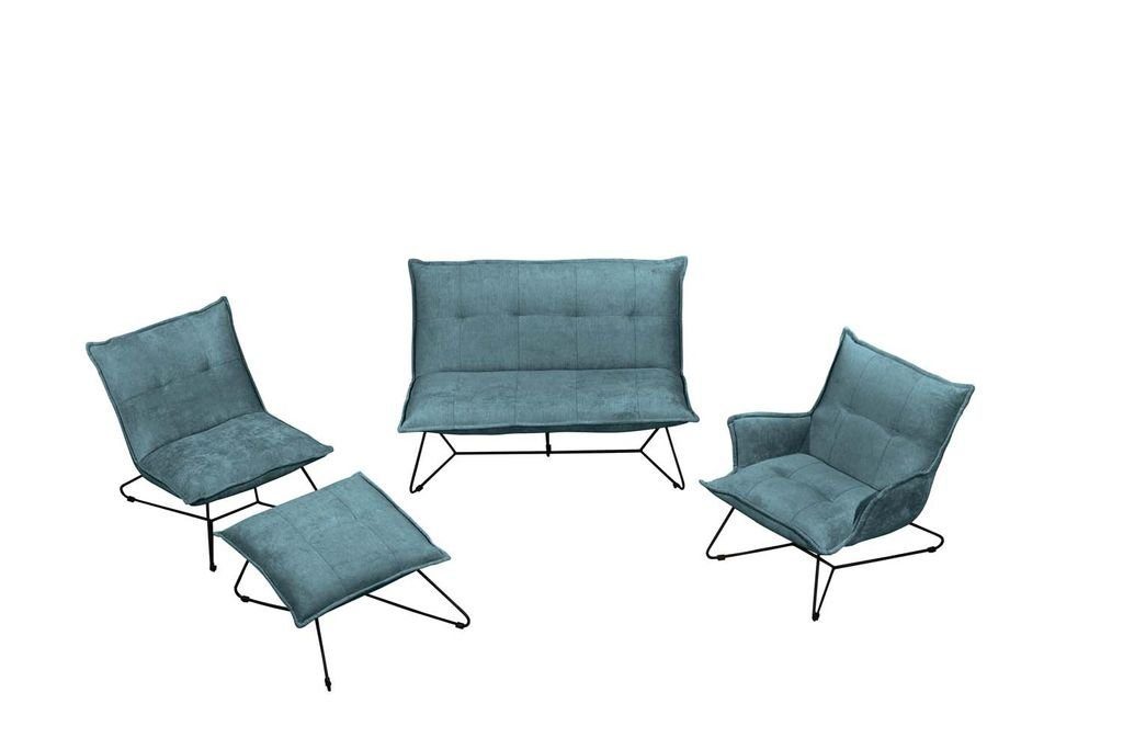 Grün 4-Teilig DESIGN Sofagarnitur Couch EXCITING Sofa Vico ED Polstergarnitur Polsterecke,