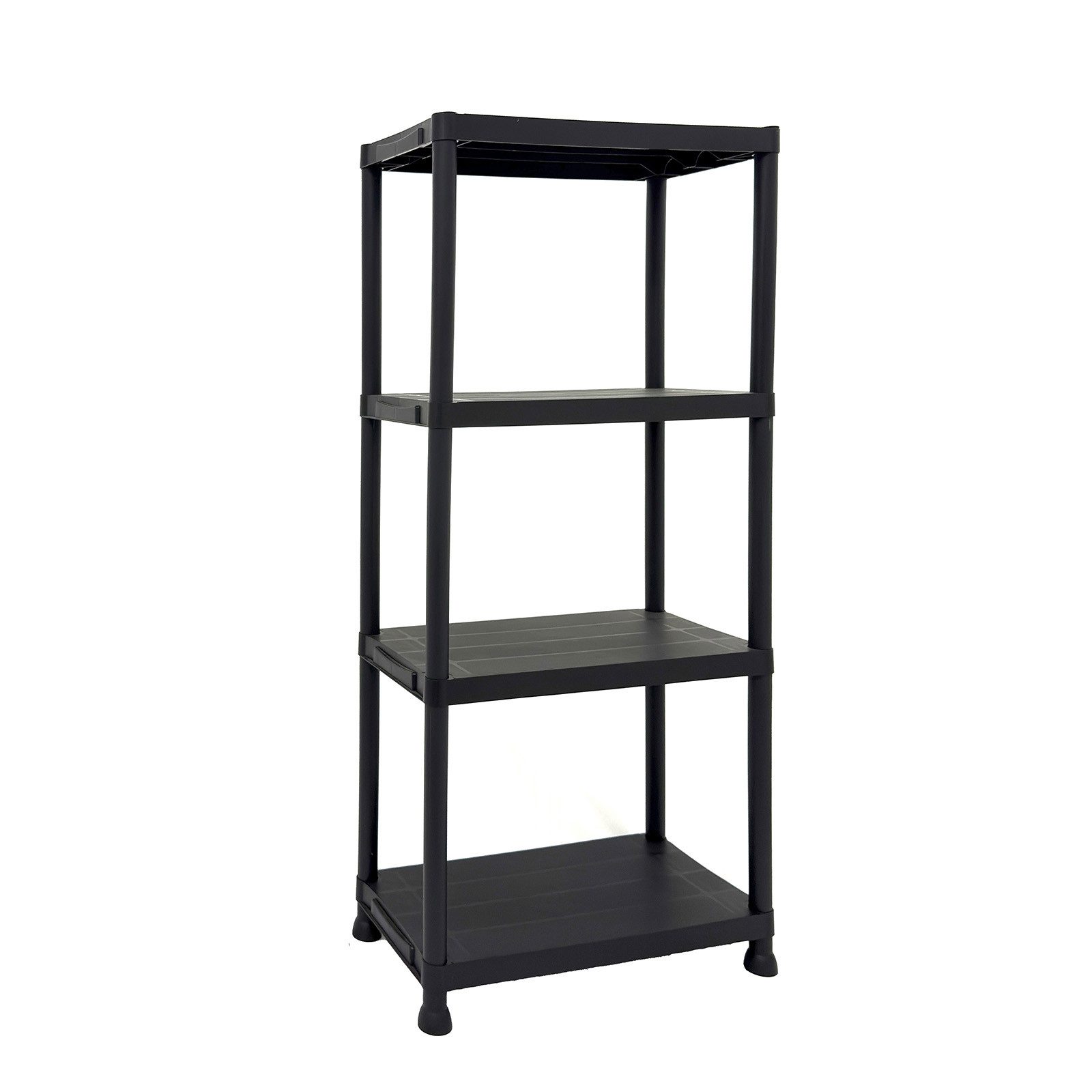 HTI-Living Standregal Regal mit 4 Böden Schwarz Kunststoffregal, Stück 1-tlg., Standregal für Hauswirtschaftsraum