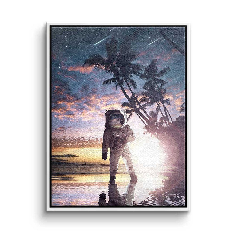 DOTCOMCANVAS® Leinwandbild Astronaut Walk, Premium Leinwandbild - Pop Art - Astronaut Walk - Mindset weißer Rahmen | Leinwandbilder