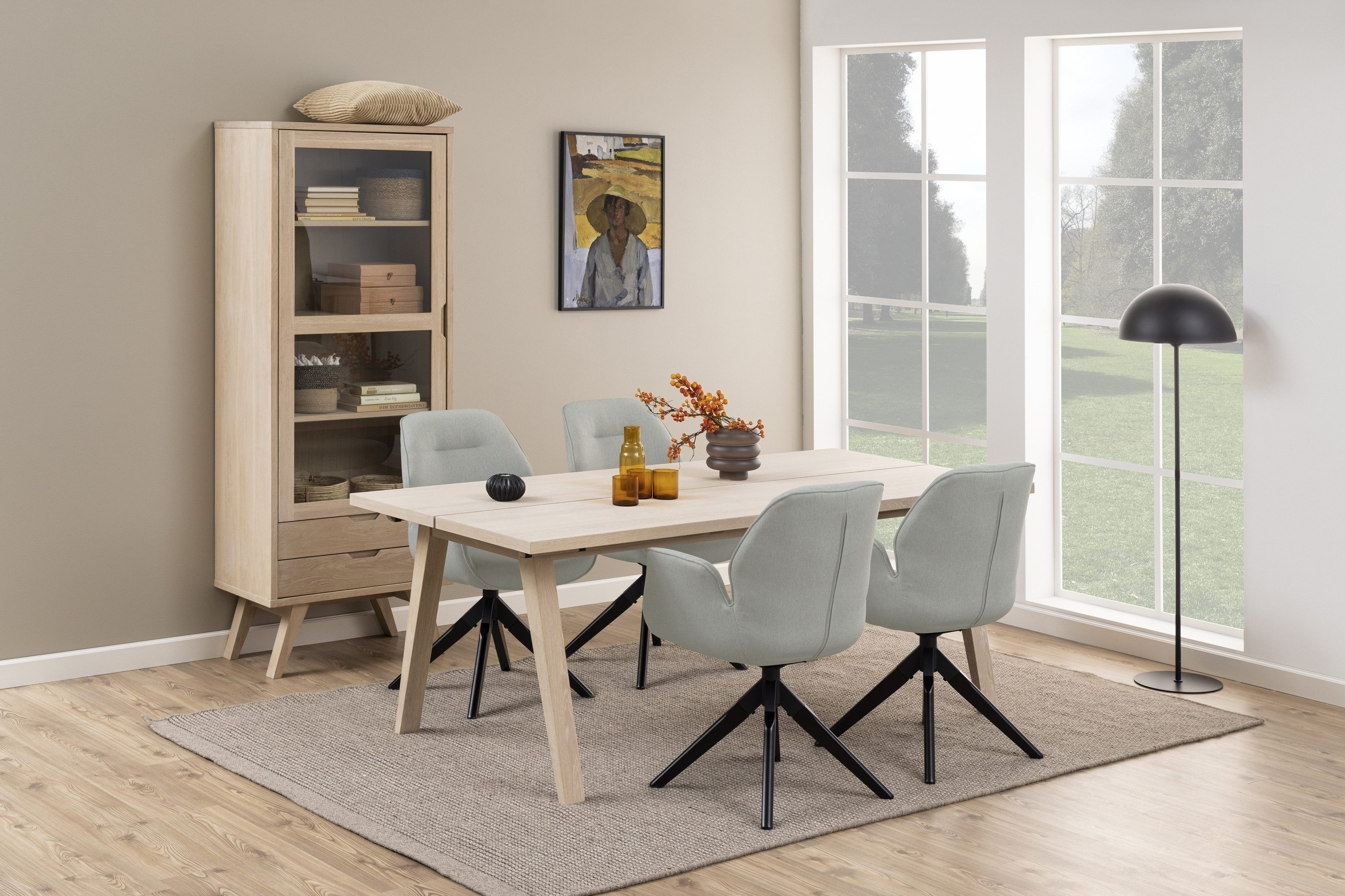 ACTONA GROUP Esstisch in Eiche weiss pigmentiert - 200x74,6x95cm (BxHxT)
