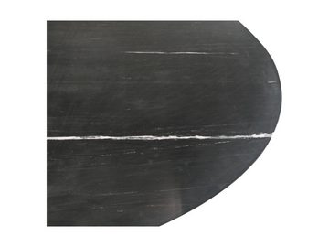BENEDO MÖBEL Couchtisch Oval Marmor - 130x70x43 - Schwarz - Marmor/Metall