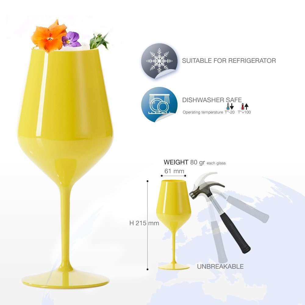 Doimoflair Weinglas DoimoFlair Weingläser aus Kunststoff bruchsicher Plastik, 6-tlg.