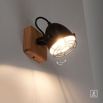 JUST LIGHT LED Deckenleuchte Deckenlampe BEETLE Spot, E14, Vintage Wand- Deckenmontage Spot dreh+schwenkbar