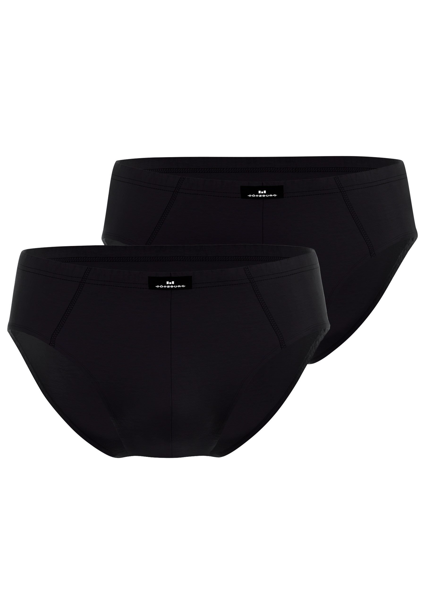 Slip GÖTZBURG Herren Slip schwarz uni 2er Pack
