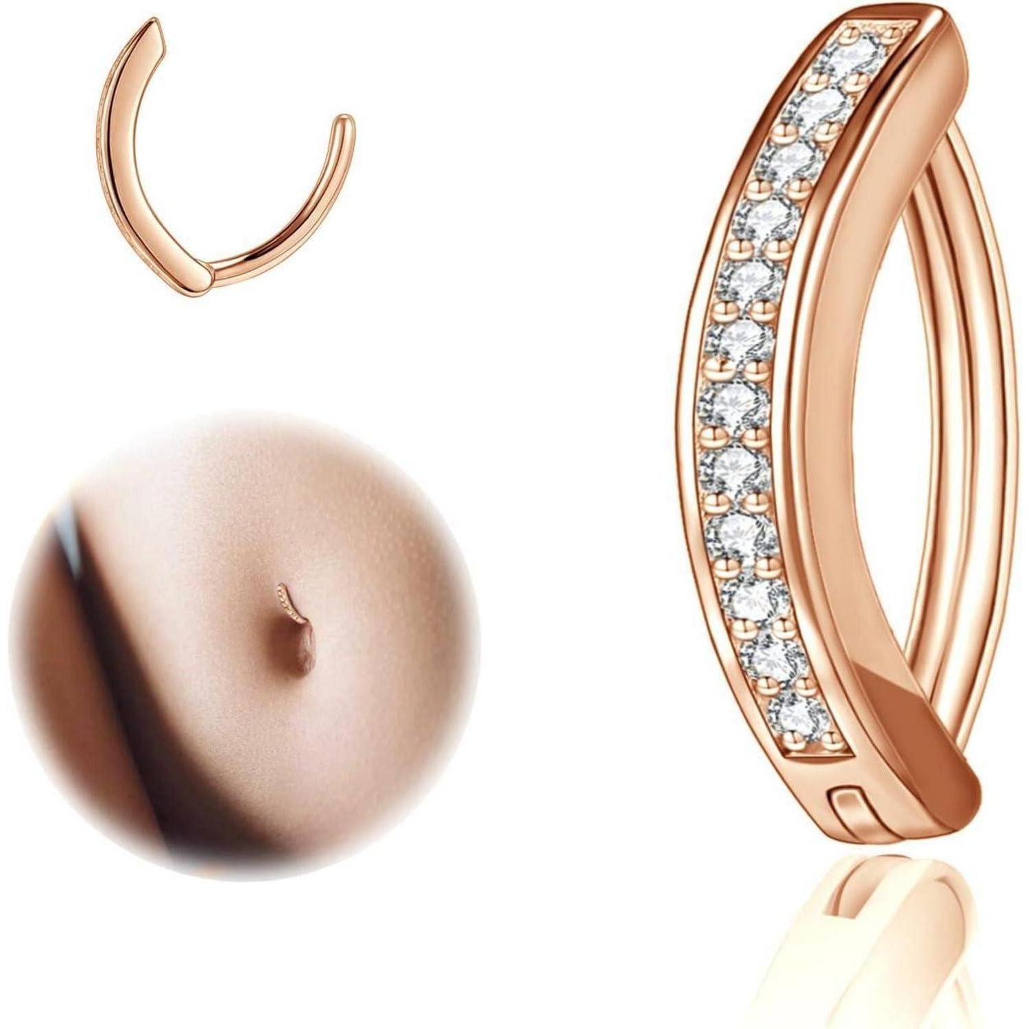 LuxusKollektion Bauchnabelpiercing Bauchnabelpiercing 14G Clicker Silber925 günstig online kaufen