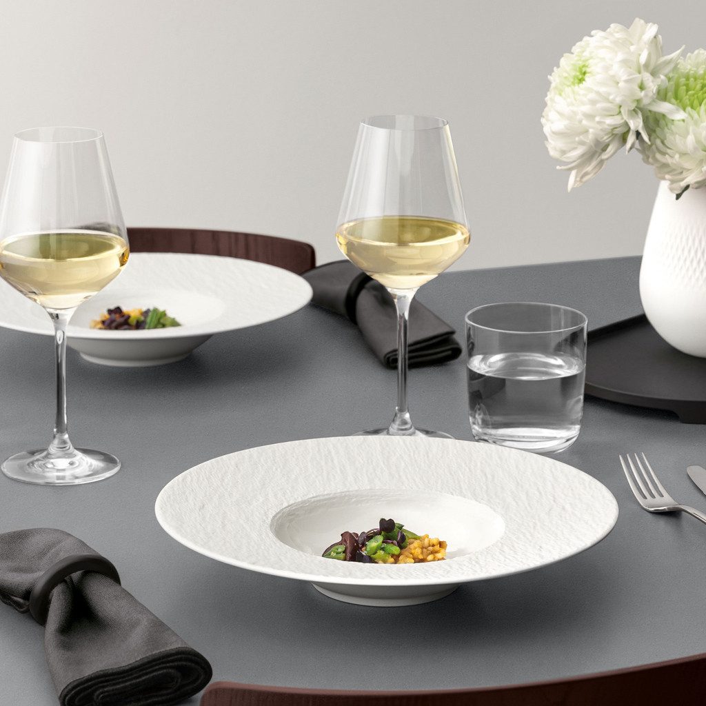 Villeroy & Boch Geschirr-Set Manufacture Ice Dinner-Set, 6-teilig (6-tlg), 2 Personen, Porzellan, Premium Porcelain, 6 Stck, mikrowellensicher,spülmaschinenfest, Made i