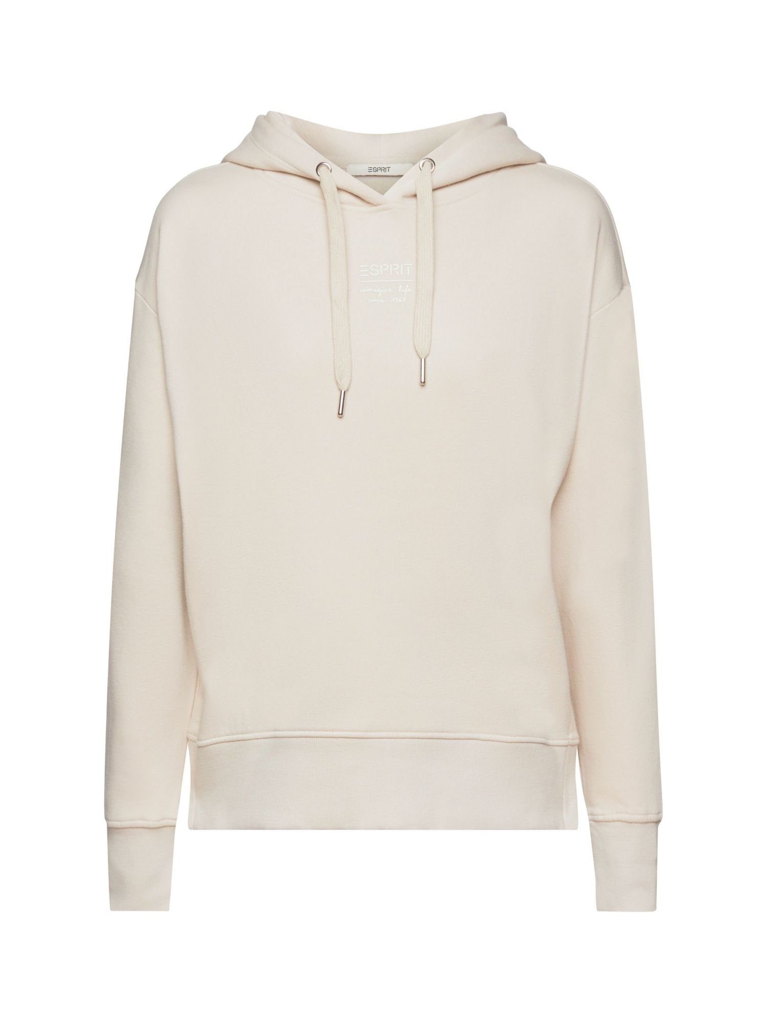 Esprit Sweatshirt Hoodie mit seitlichen Reißverschlüssen (1-tlg) LIGHT TAUPE