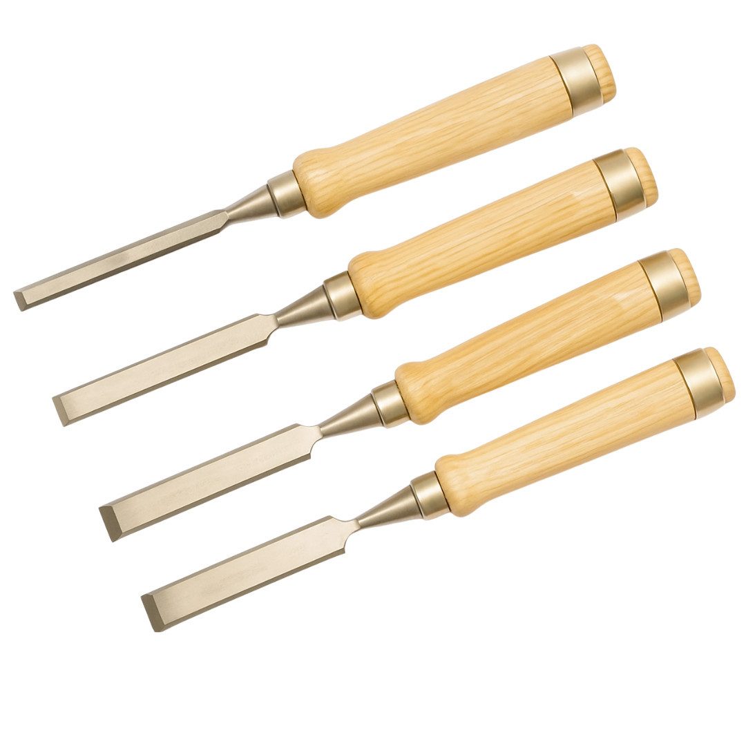 RACEL Stechbeitel Stechbeitel Set 4tlg 6‑24 mm Holzbeitel Stemmeisen Schnitzmesser, (Set, 4-tlg., Set), Scharf, präzise